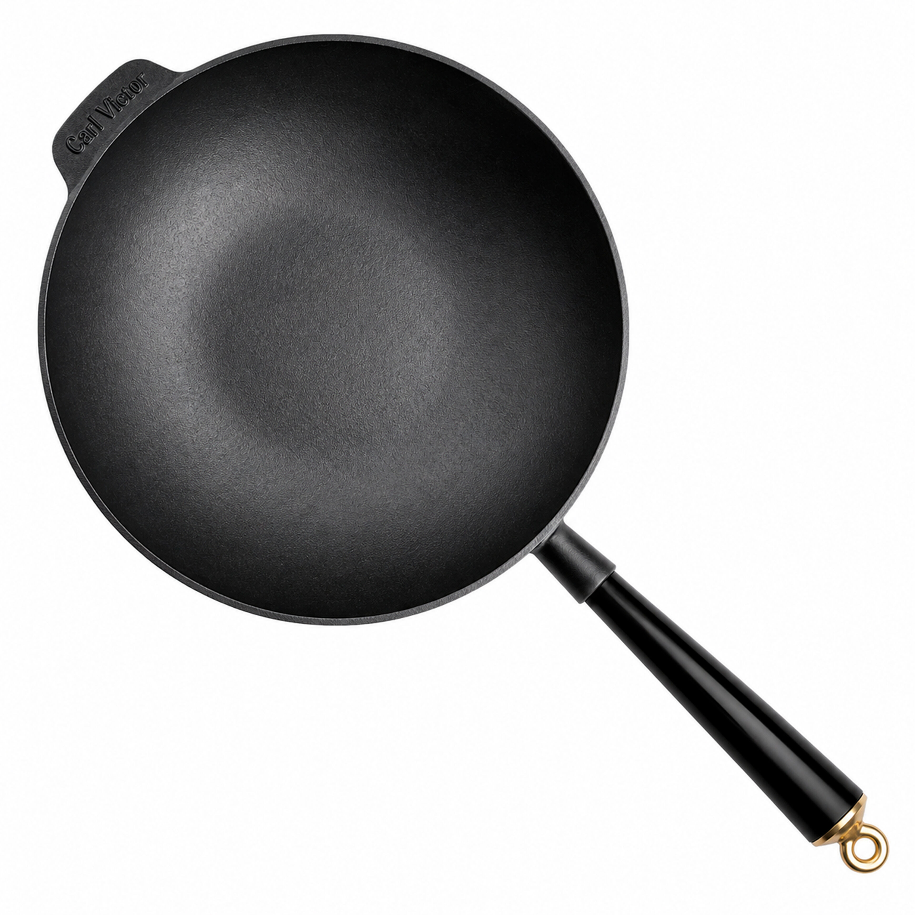 Gold wokpande 30 cm, støbejern
