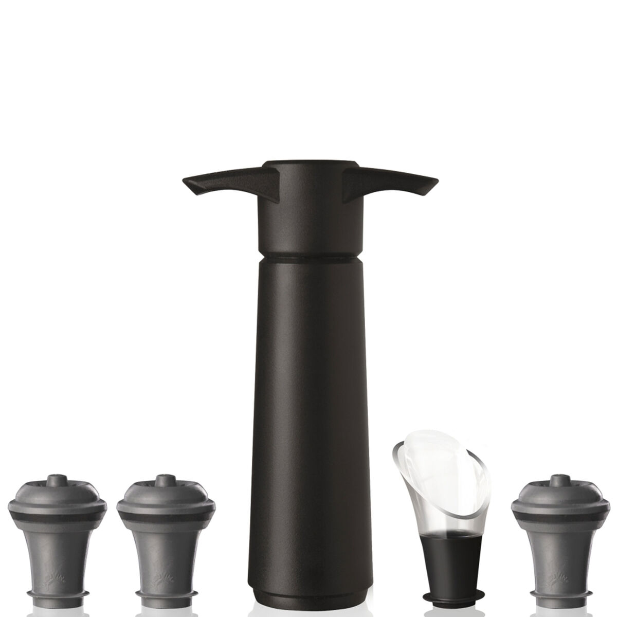 Wine Saver & Server vinpumpe-sæt, 5 dele, sort