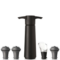 Wine Saver & Server vinpumpe-sæt, 5 dele, sort