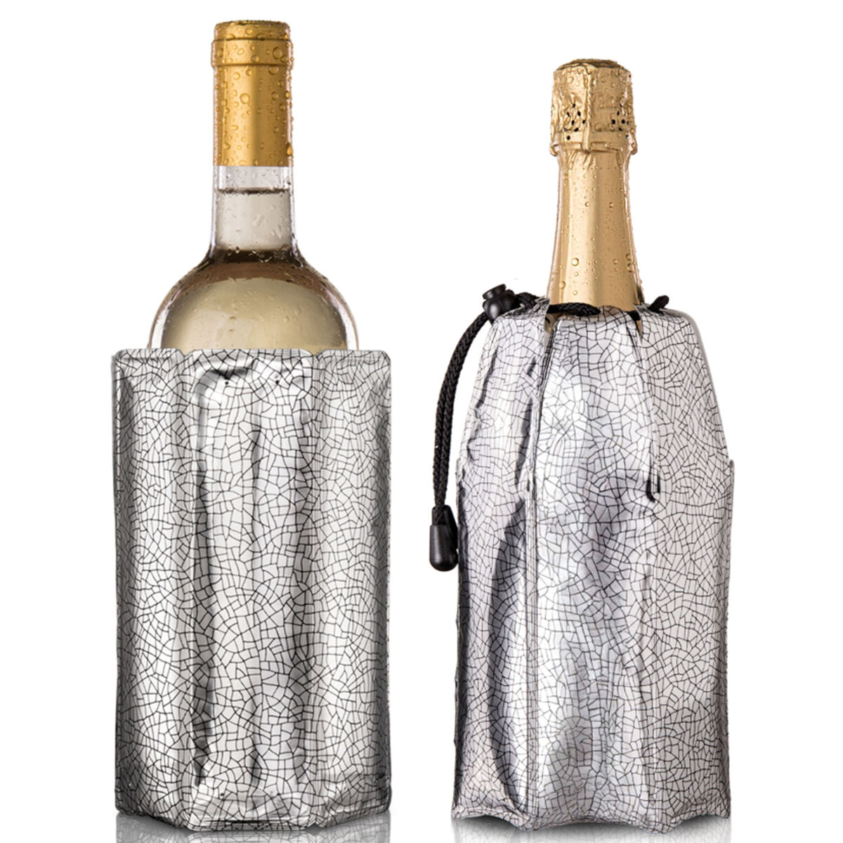 Active vin- og champagnekøler 2-pak, sølv