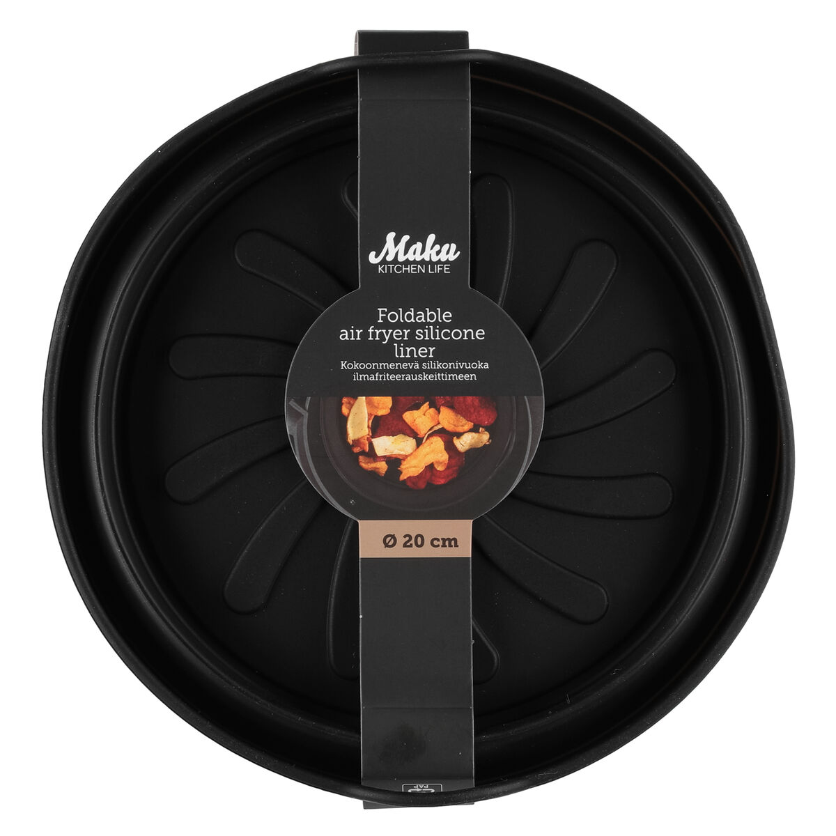 Silikoneform til airfryer 20 cm, sort