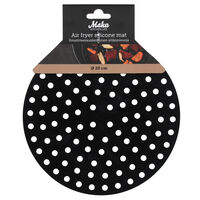 Rund silikonmåtte til airfryer 20 cm, sort