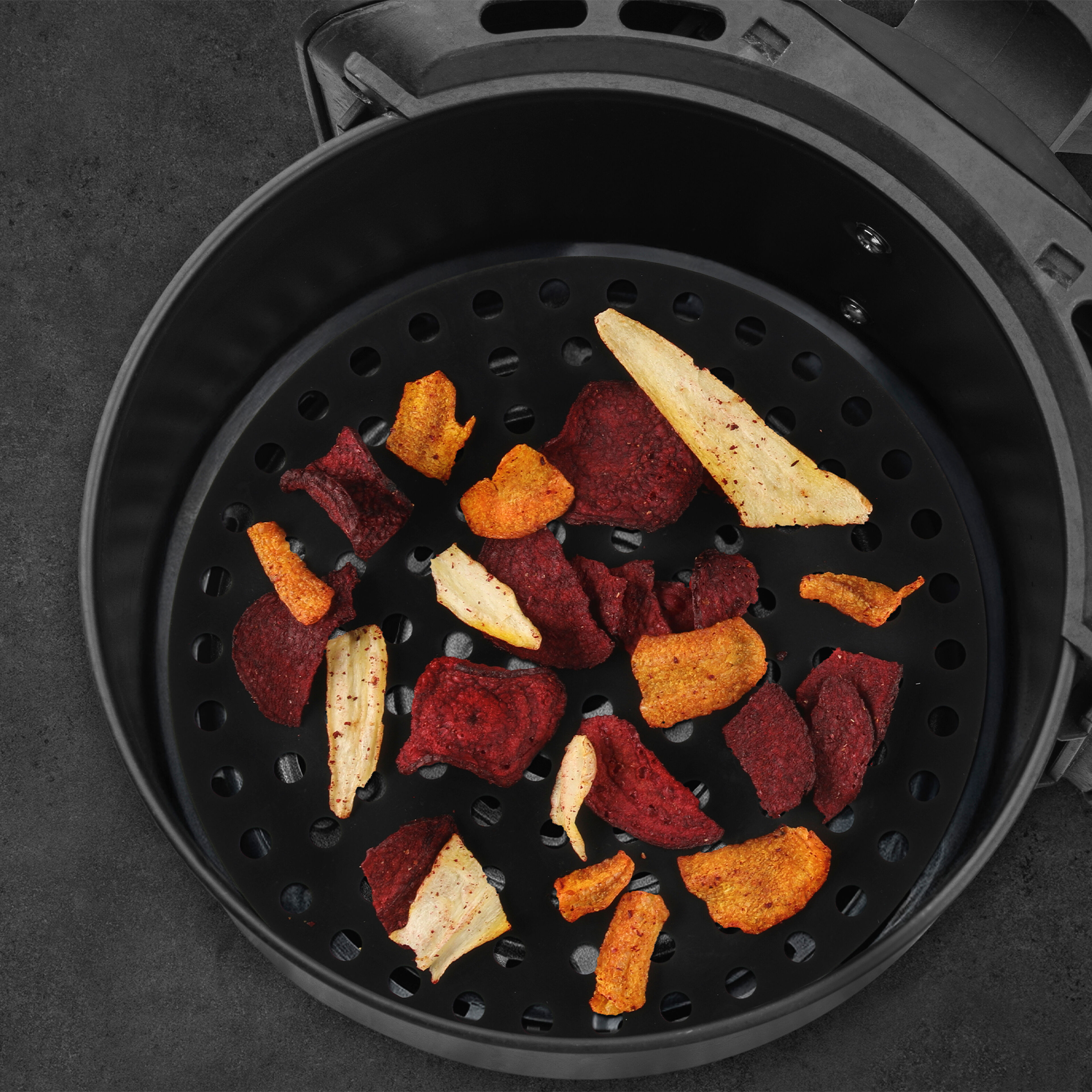 Rund silikonmåtte til airfryer 20 cm, sort