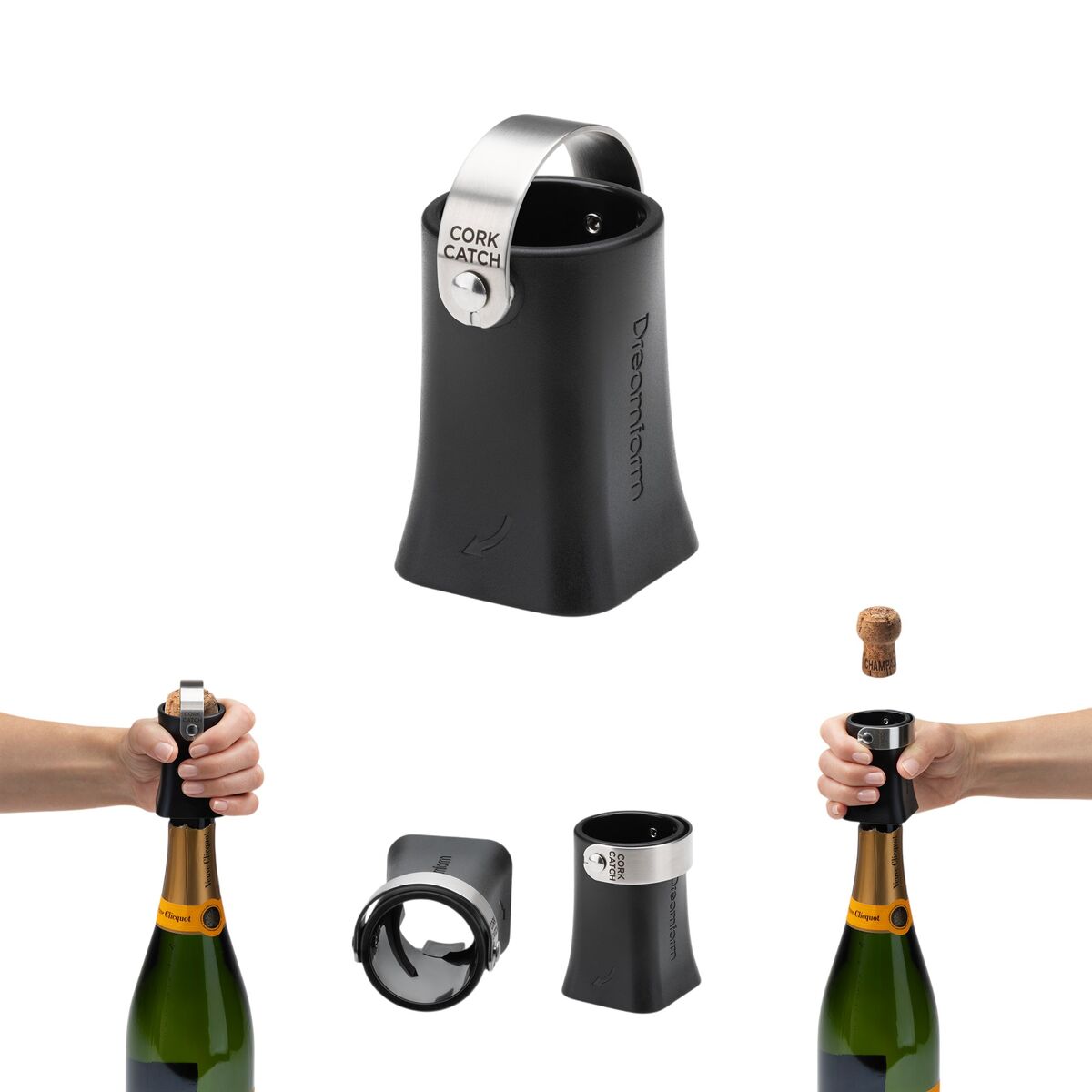 Champop champagneåbner, sort