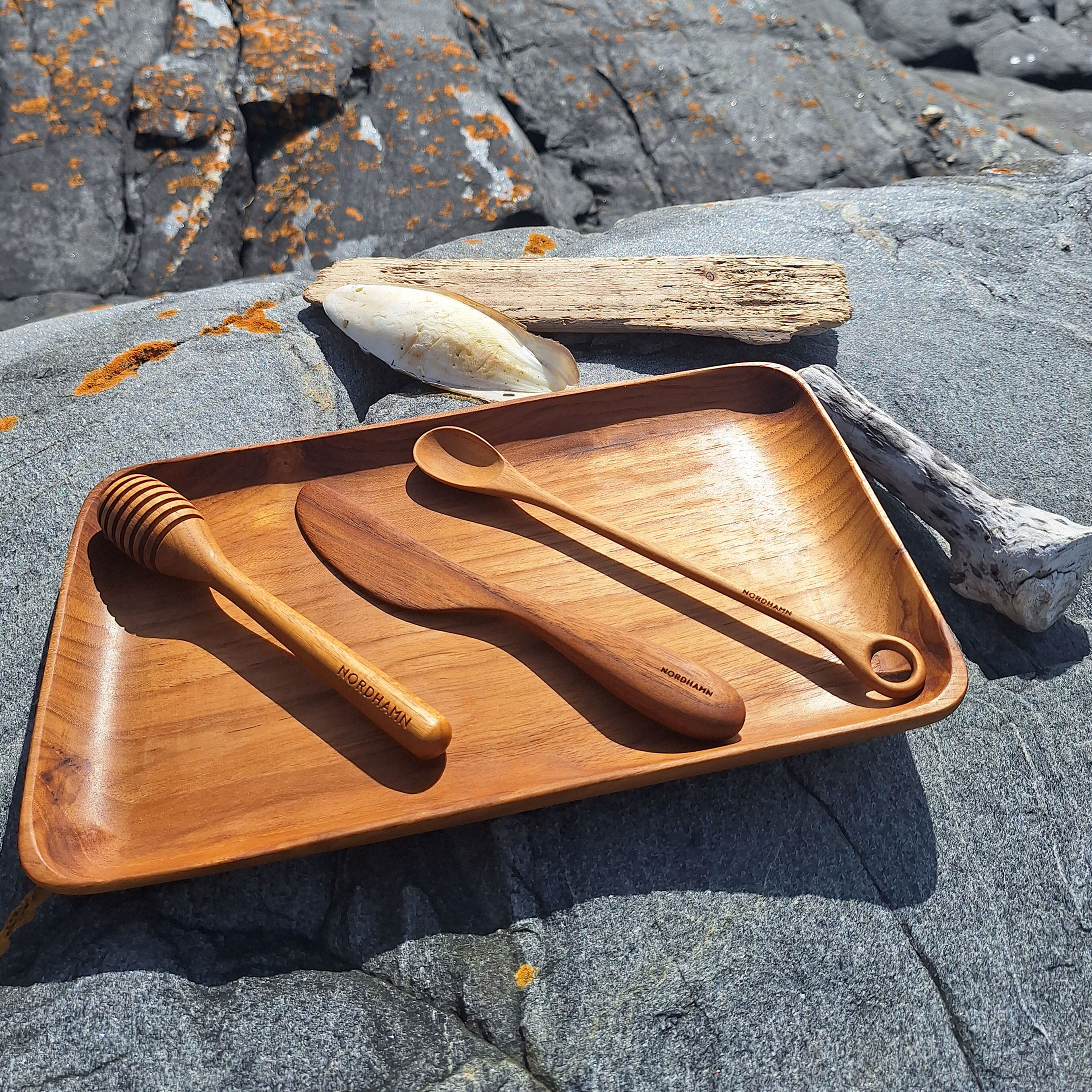 Frukostset 4 delar, teak