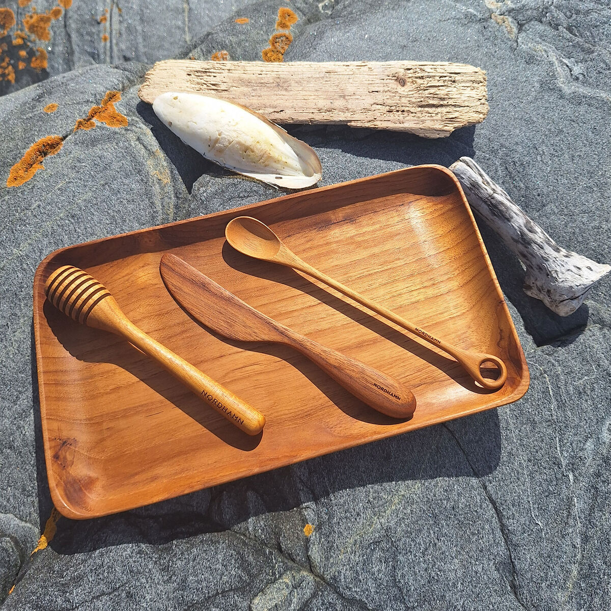 Frukostset 4 delar, teak
