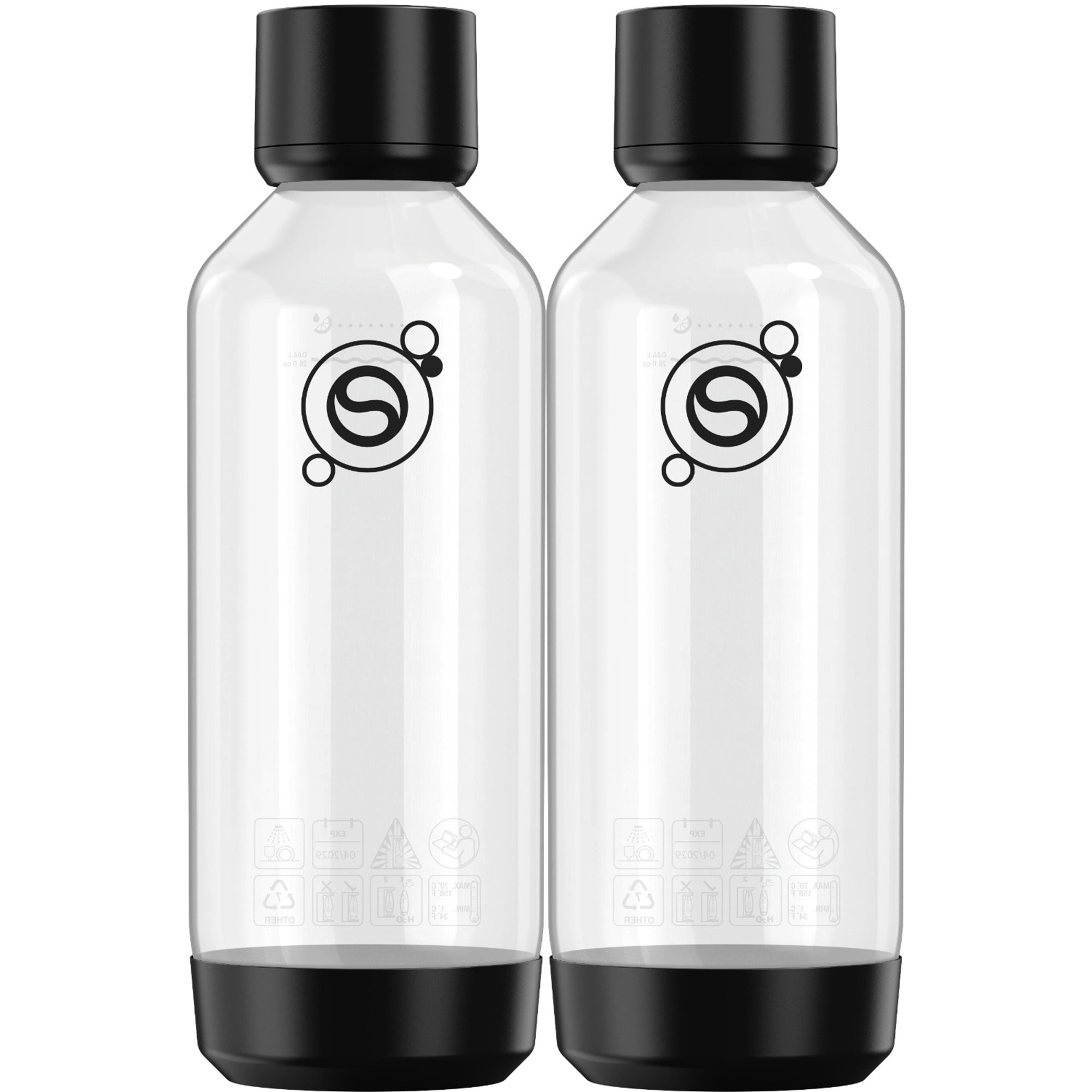 Fizz & Refresh flaske 2 × 1 liter, sort