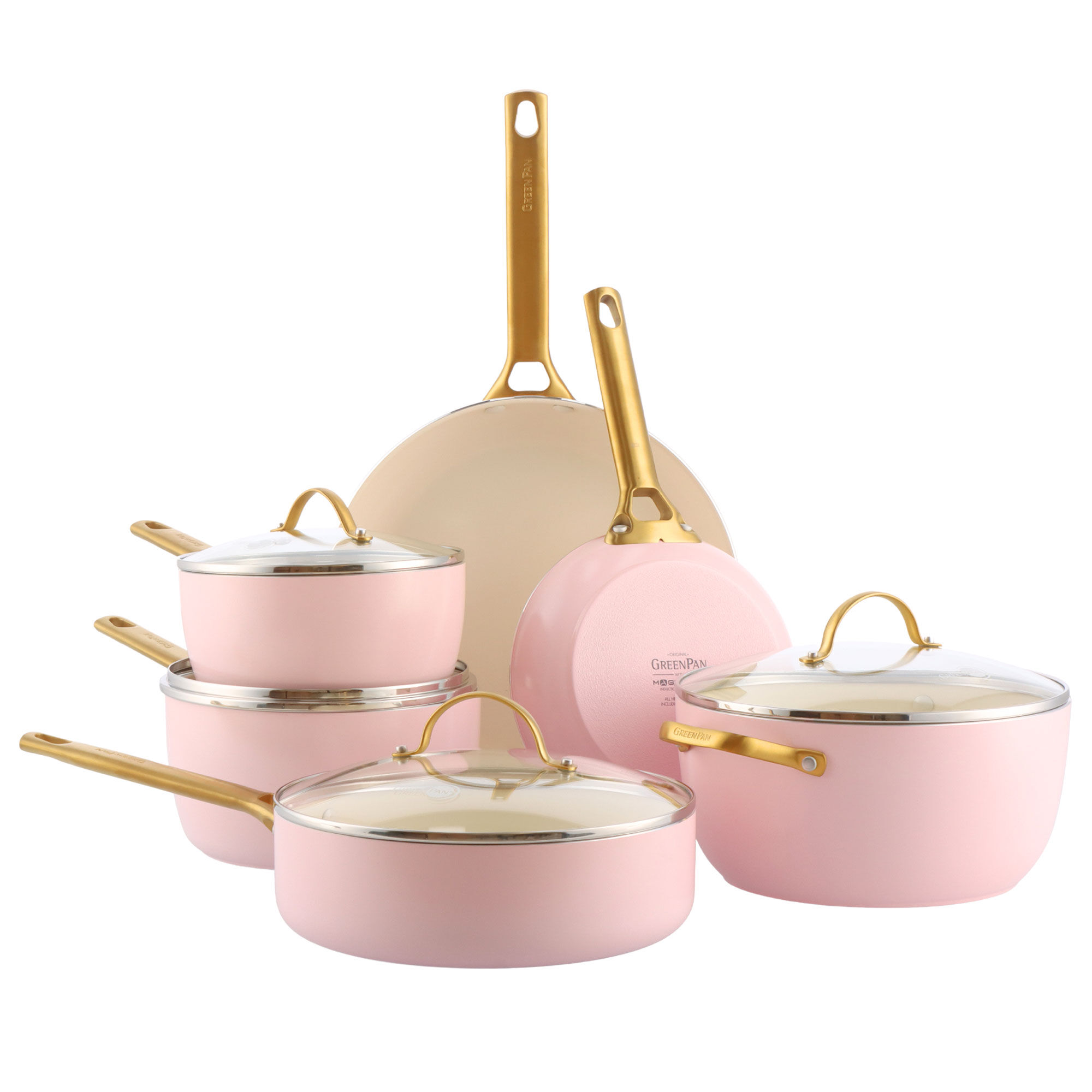 Greenpan Padova gryt- och pannset 6 delar, rosa