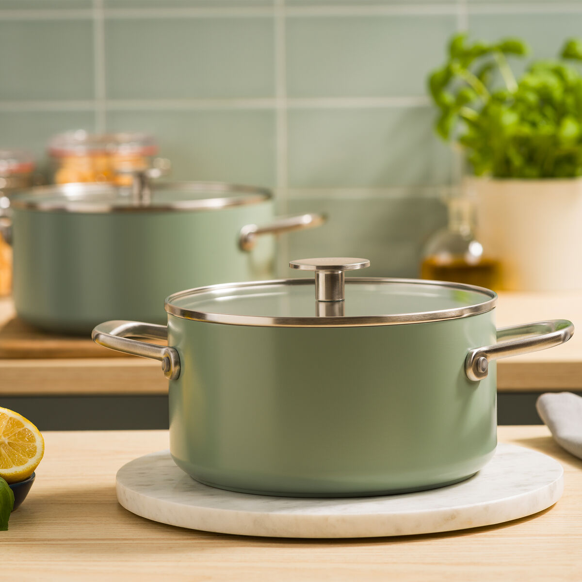 Advanced Hard Anodized kokekarsett 20 & 24 cm, cardamom
