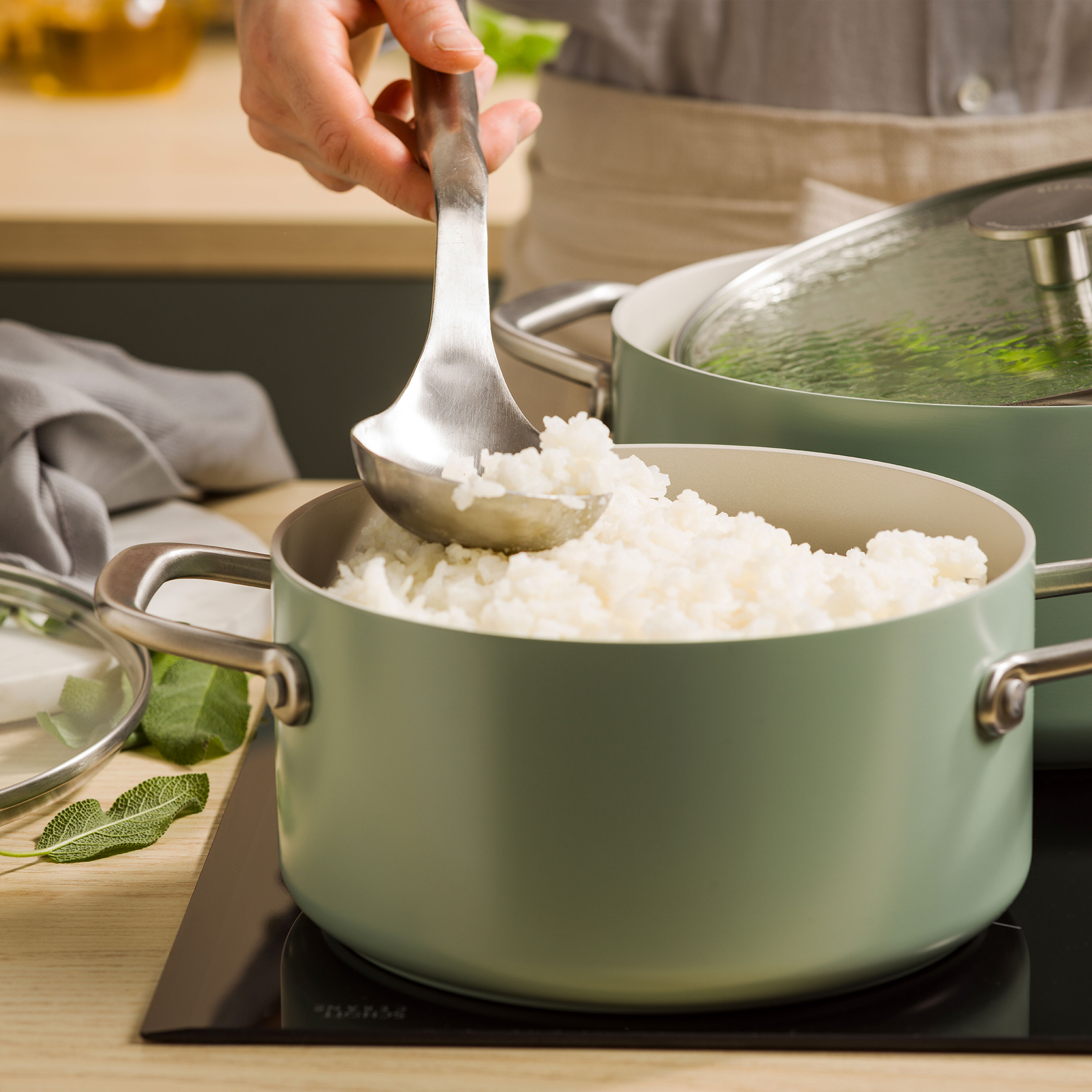 Advanced Hard Anodized kokekarsett 20 & 24 cm, cardamom