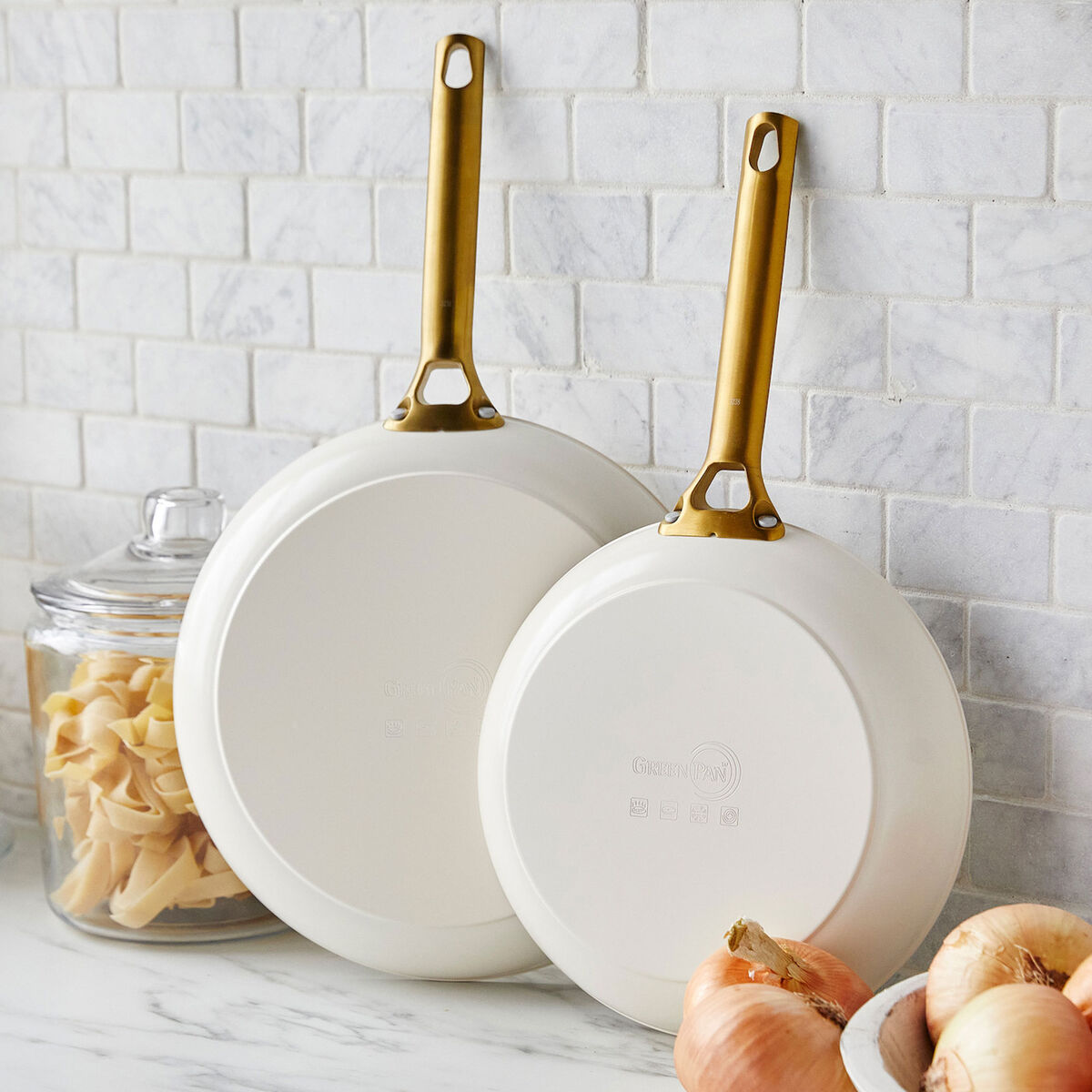 Padova stekpanneset 24 + 28 cm, cream