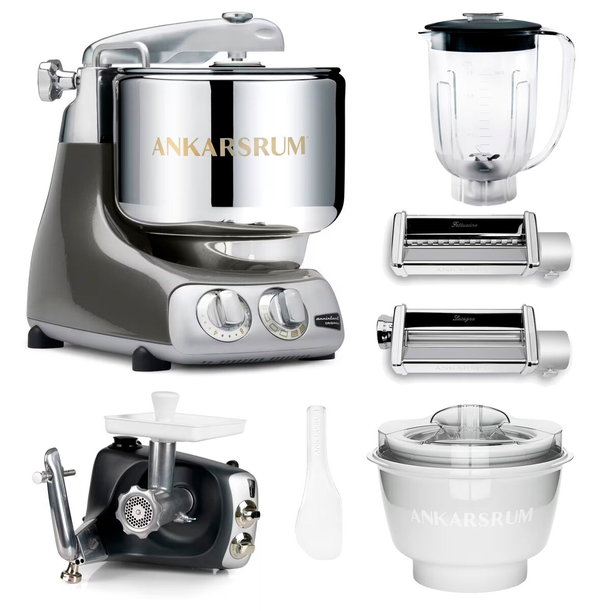 Assistent Original køkkenmaskine med middagspakke, black chrome