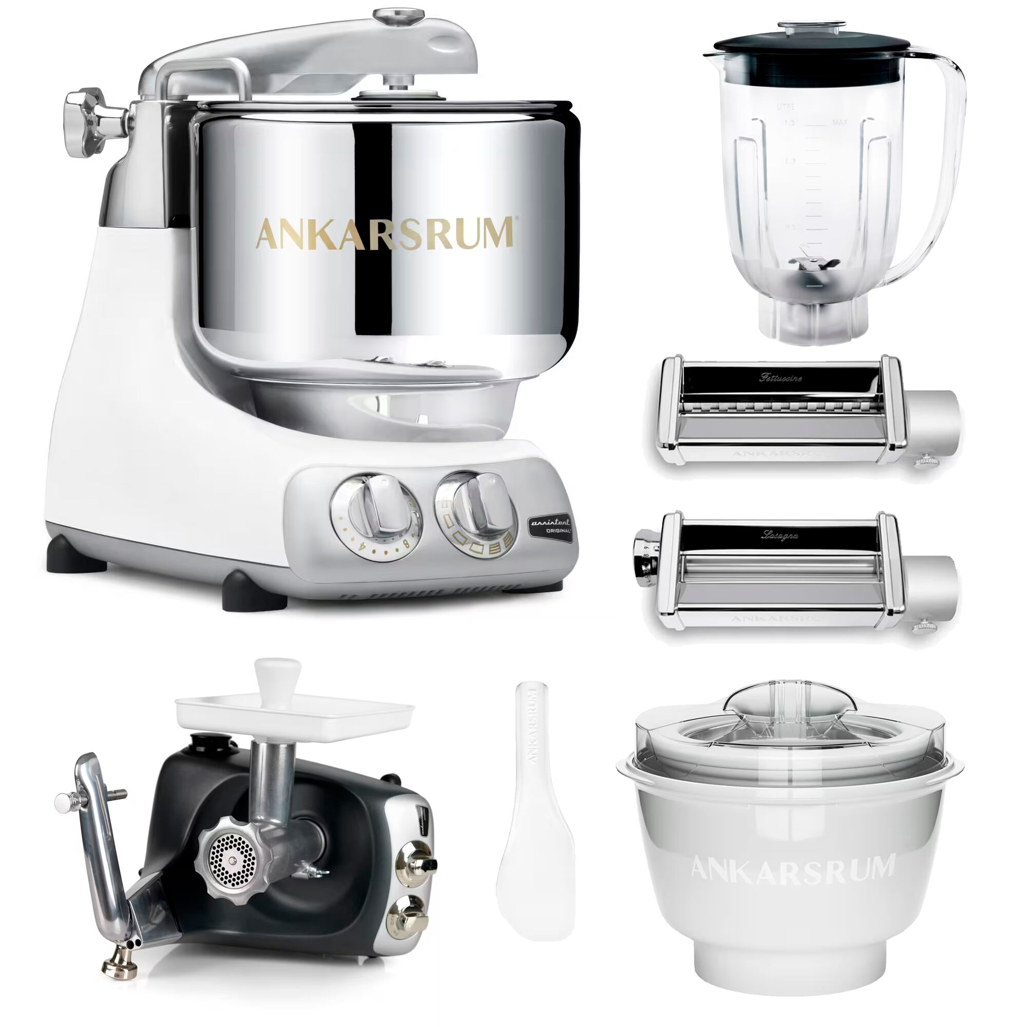 Ankarsrum Assistent Original köksassistent med middagspaket, glossy white