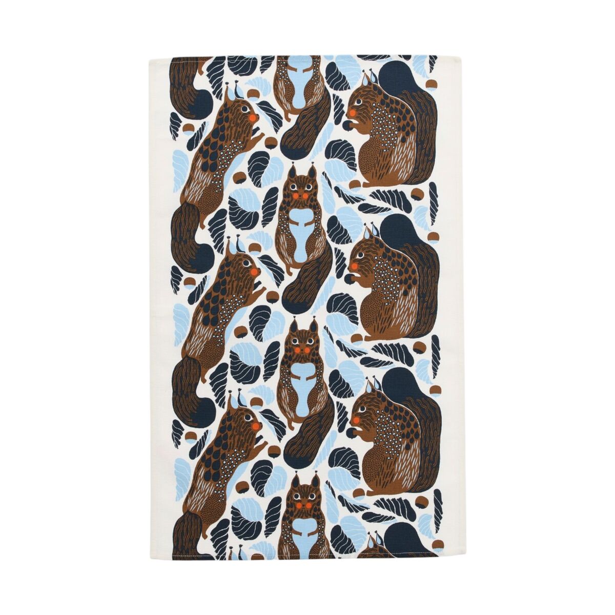 Kurre kökshandduk 43 × 70 cm, vit/ljusblå/toffee