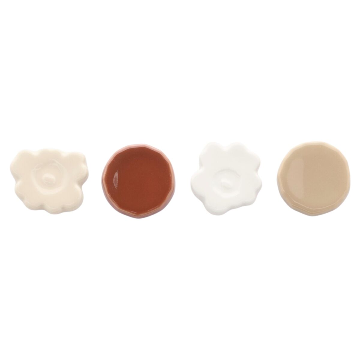 Unikko & Kivet spisepindestøtter, 4-pak, beige/kastanje/hvid/lysbrun