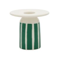 Piccolo lysestage 8 cm, hvid/grøn