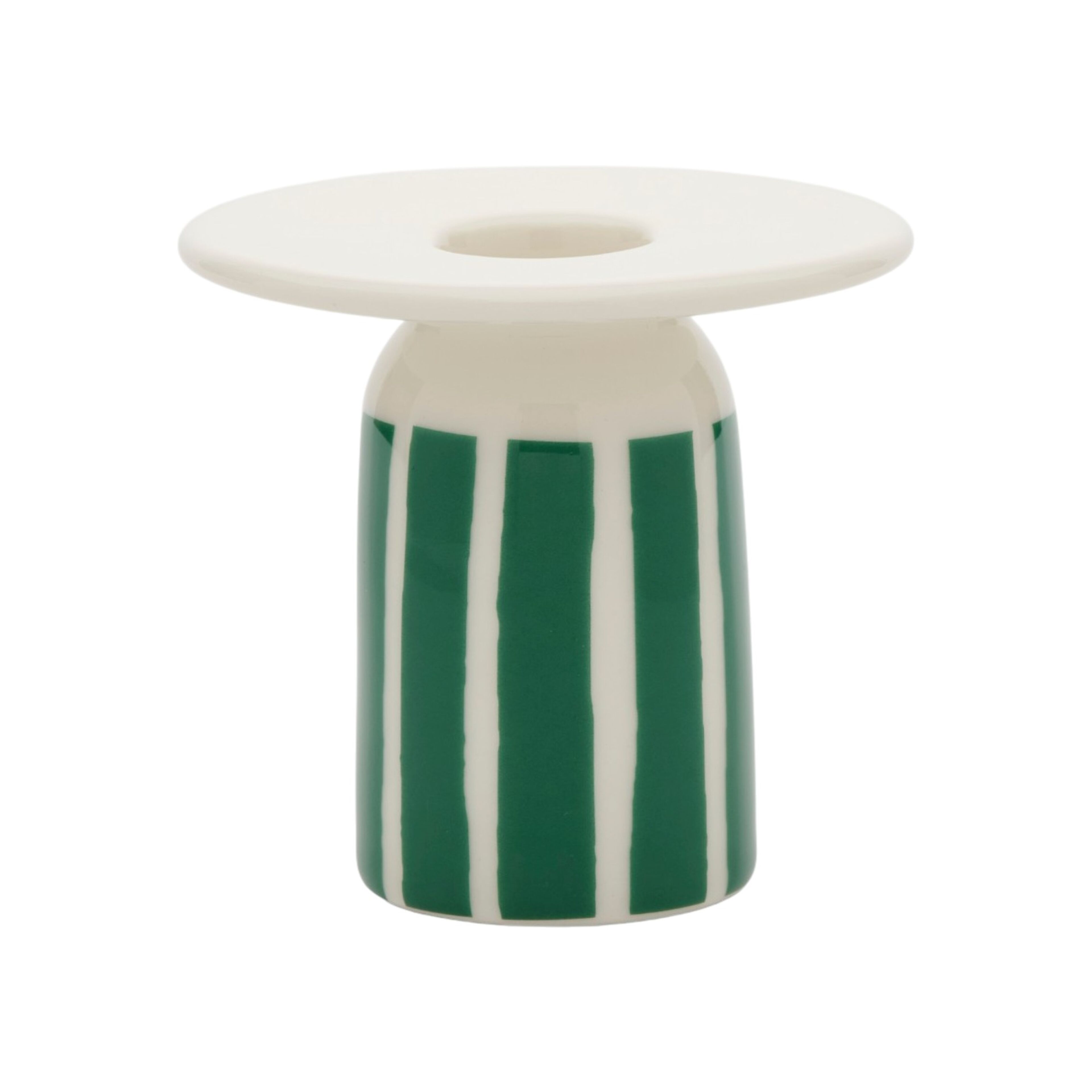 Piccolo lysestage 8 cm, hvid/grøn