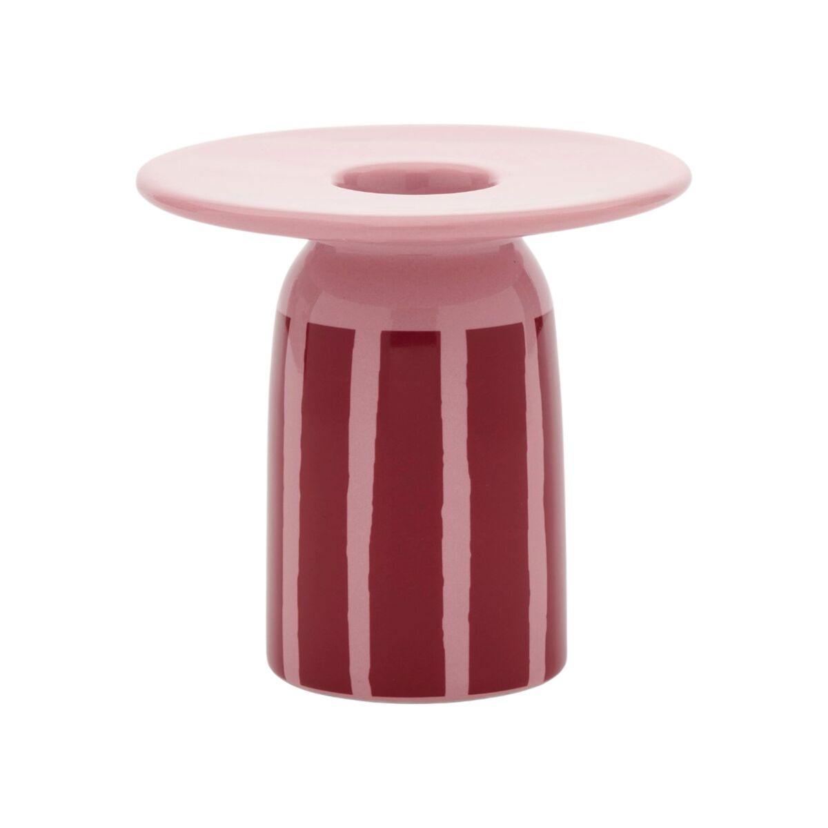 Piccolo lysestage 8 cm, koral/mørkerød