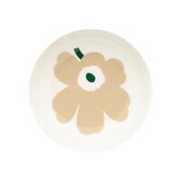 Unikko skål 13 cm, beige/hvid/sand/mørkegrøn