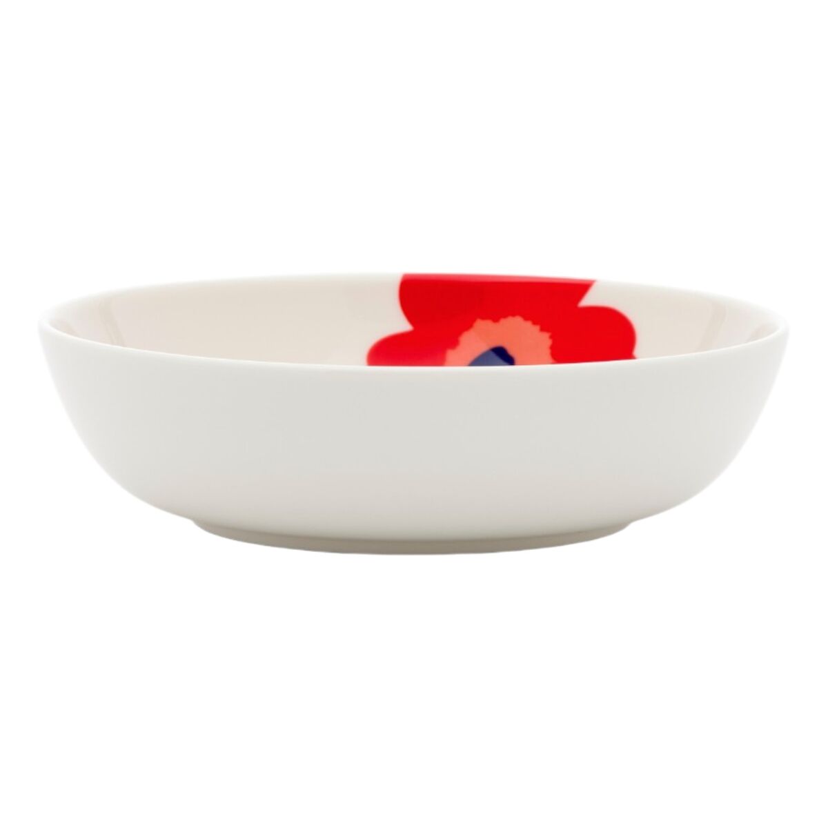 Unikko skål 16 cm, hvid/rød/blå