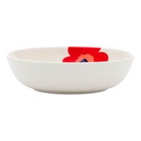 Unikko skål 16 cm, hvid/rød/blå
