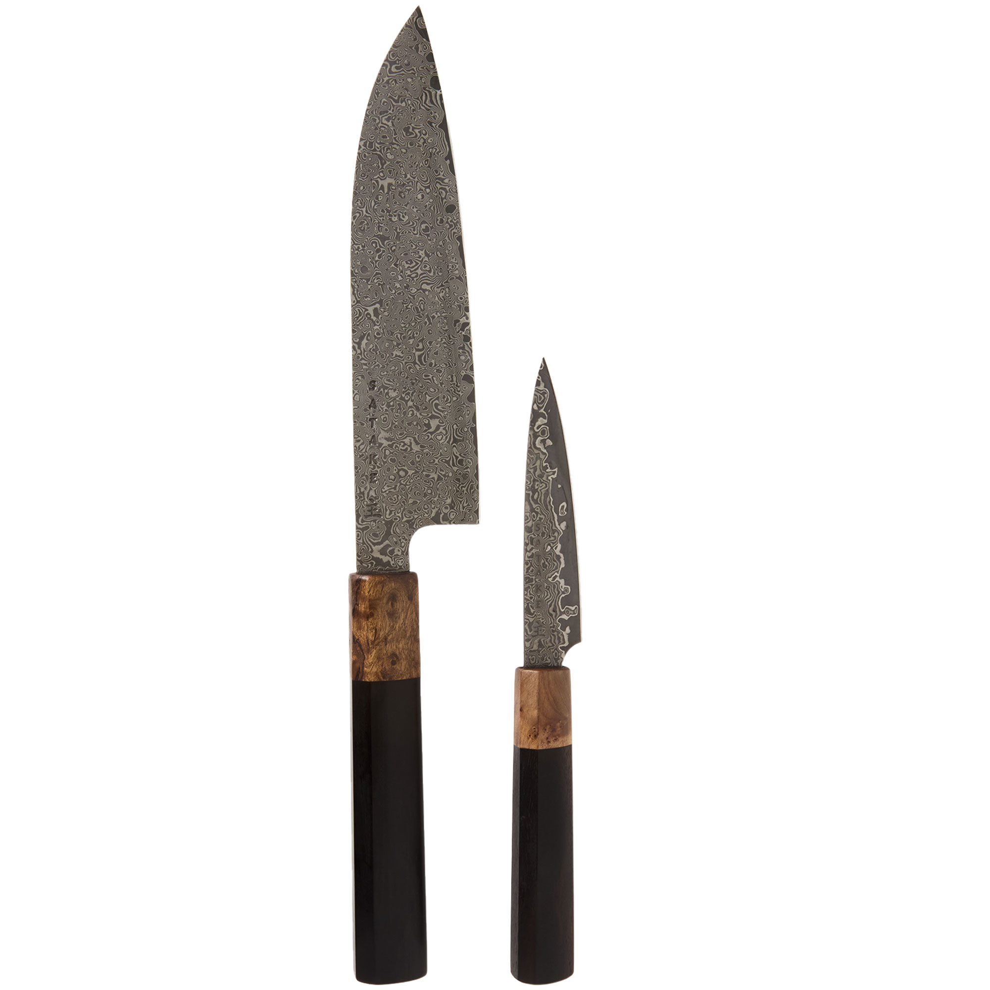 Satake  OMO bunka petty skalkniv 9 cm + santokukniv 17 cm