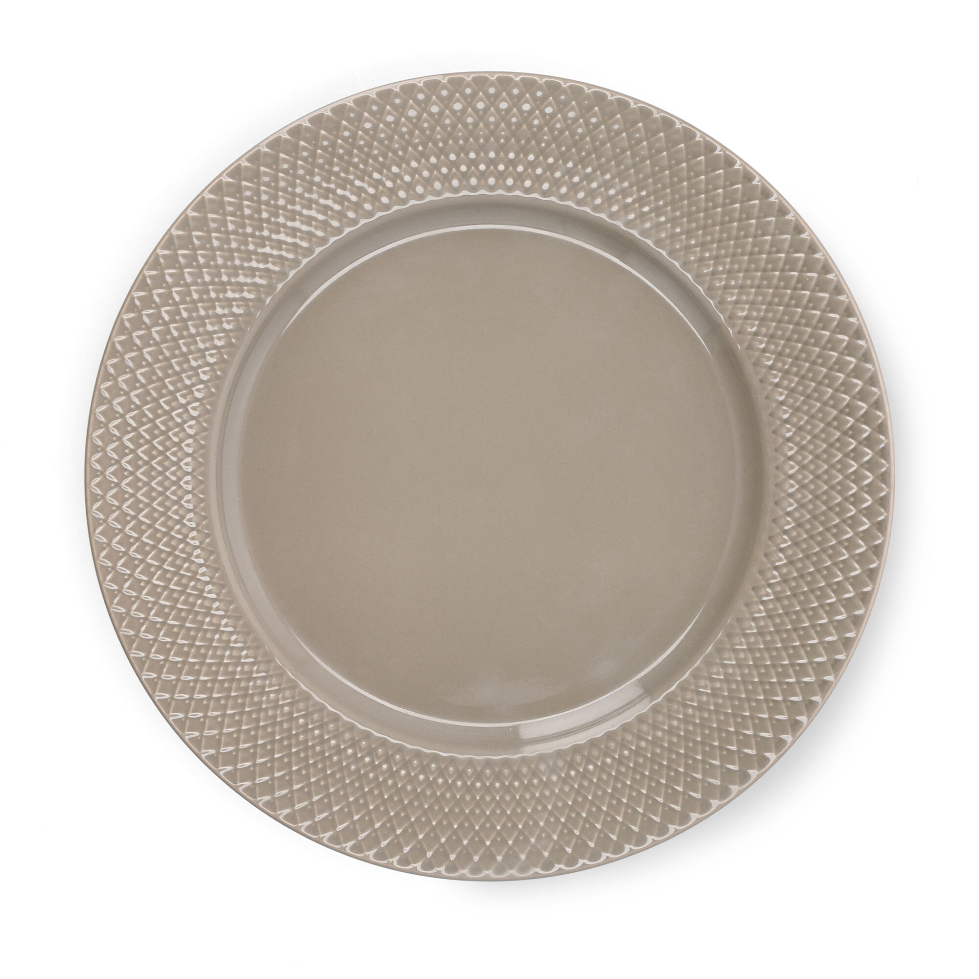 Lyngby Porcelæn Rhombe Earth tallerken Ø27 cm, clay