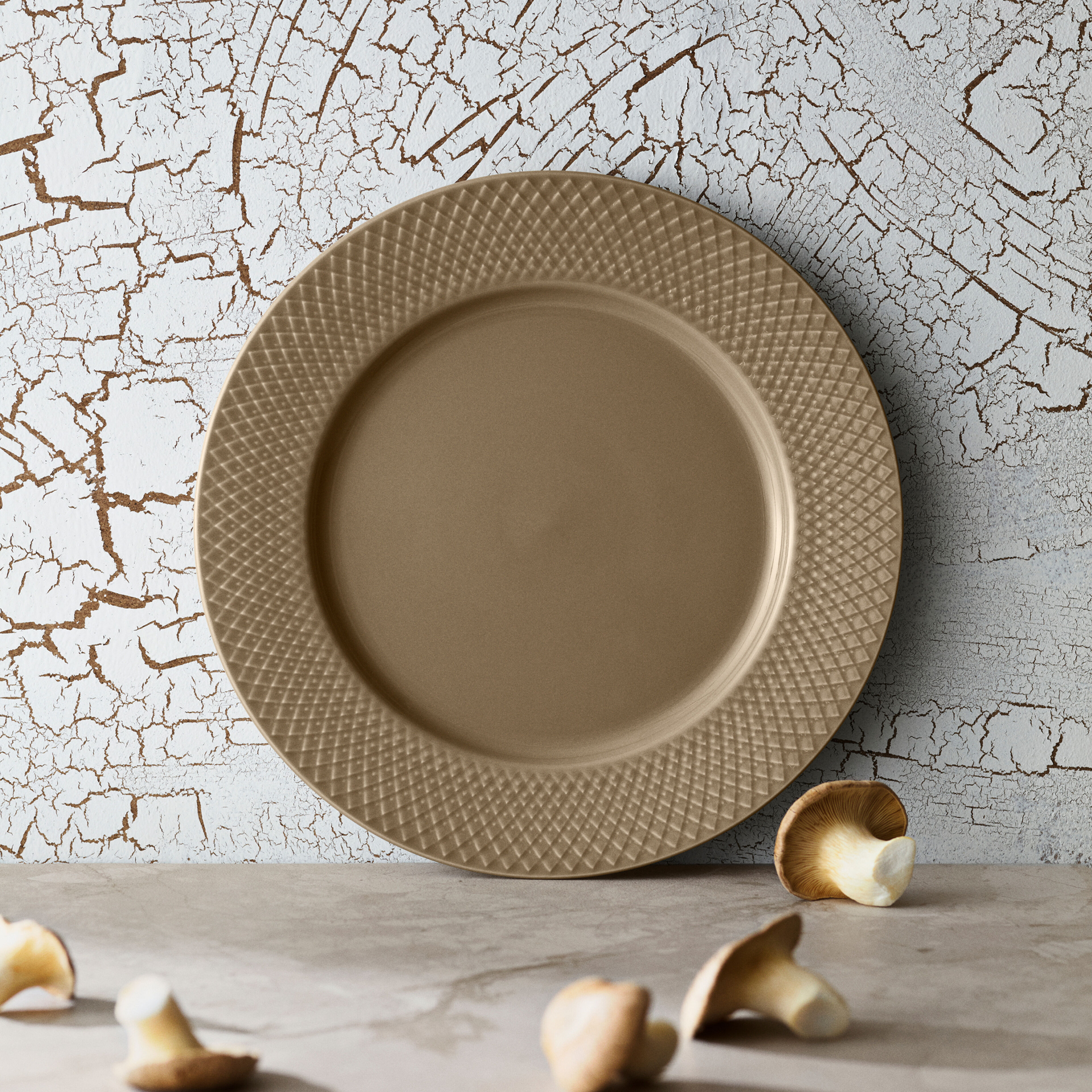 Rhombe Earth middagstallrik 27 cm, clay