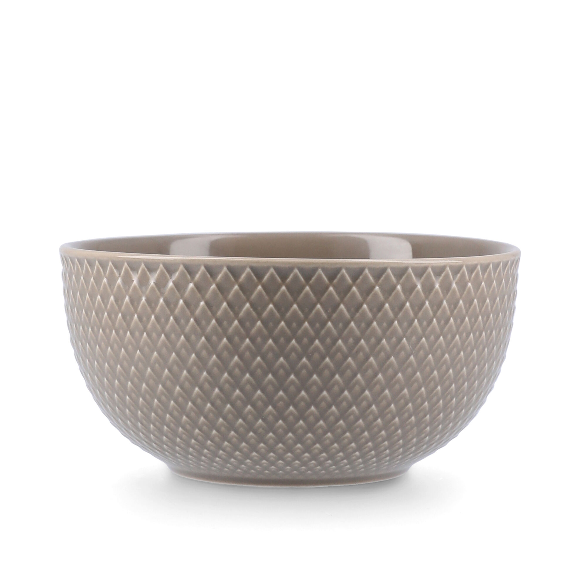 Lyngby Porcel&aelig;n Rhombe Earth sk&aring;l &Oslash;13 cm, clay