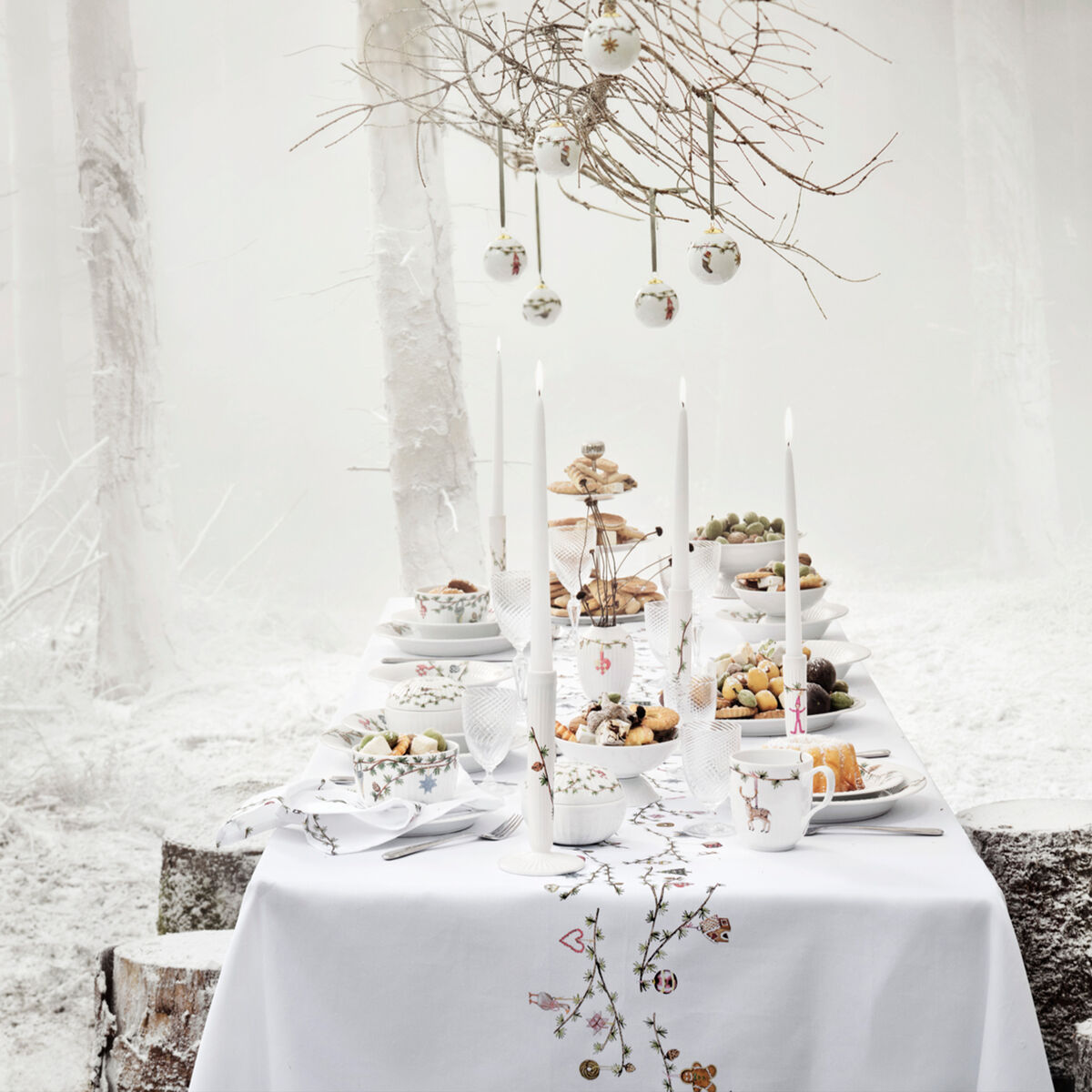 Hammershøi Christmas duk 150 × 270 cm, vit
