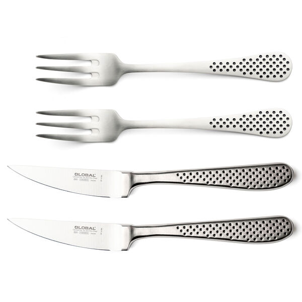Global Bestickset 2 gafflar + 2 knivar
