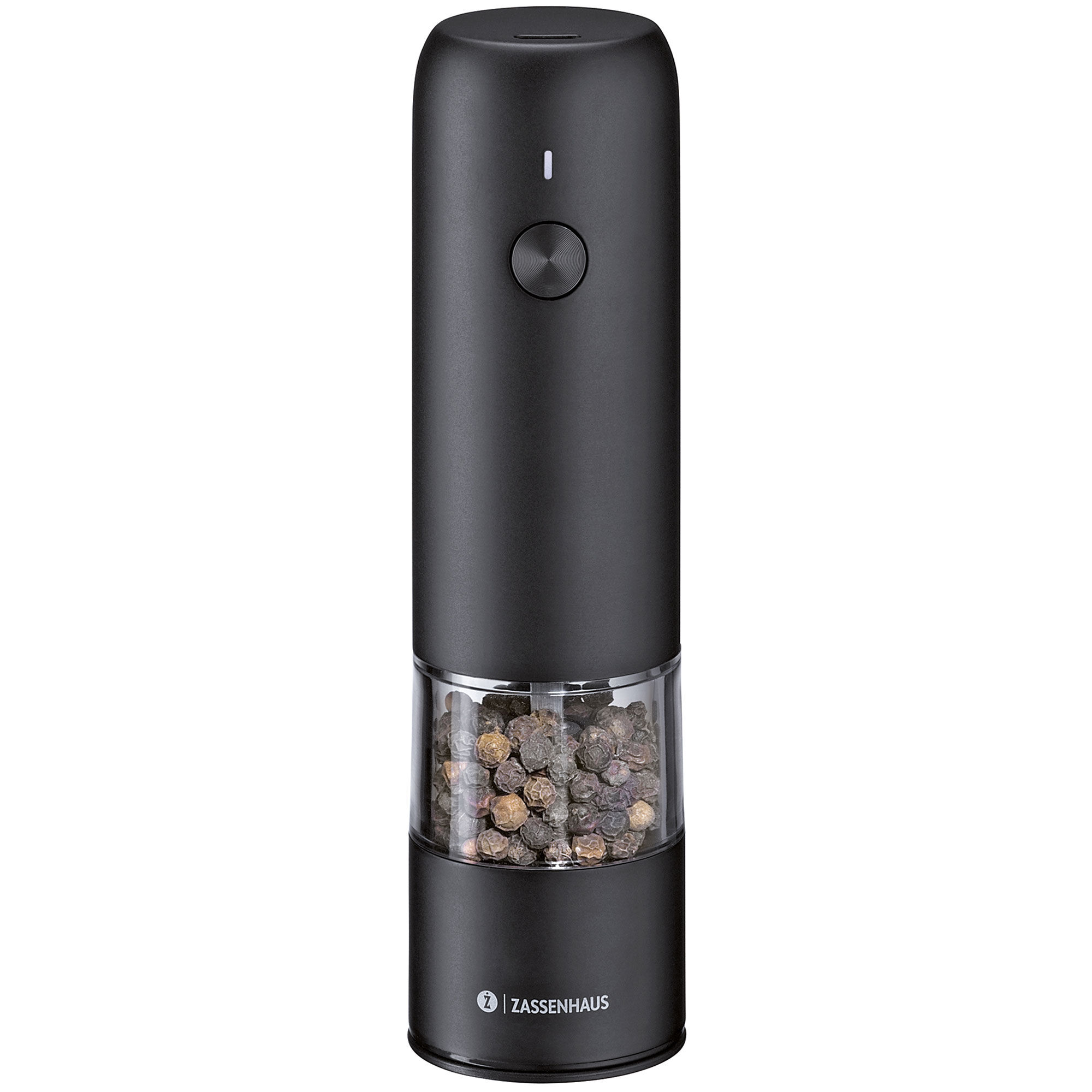 Zassenhaus Köln elektrisk pepparkvarn 14 cm, svart