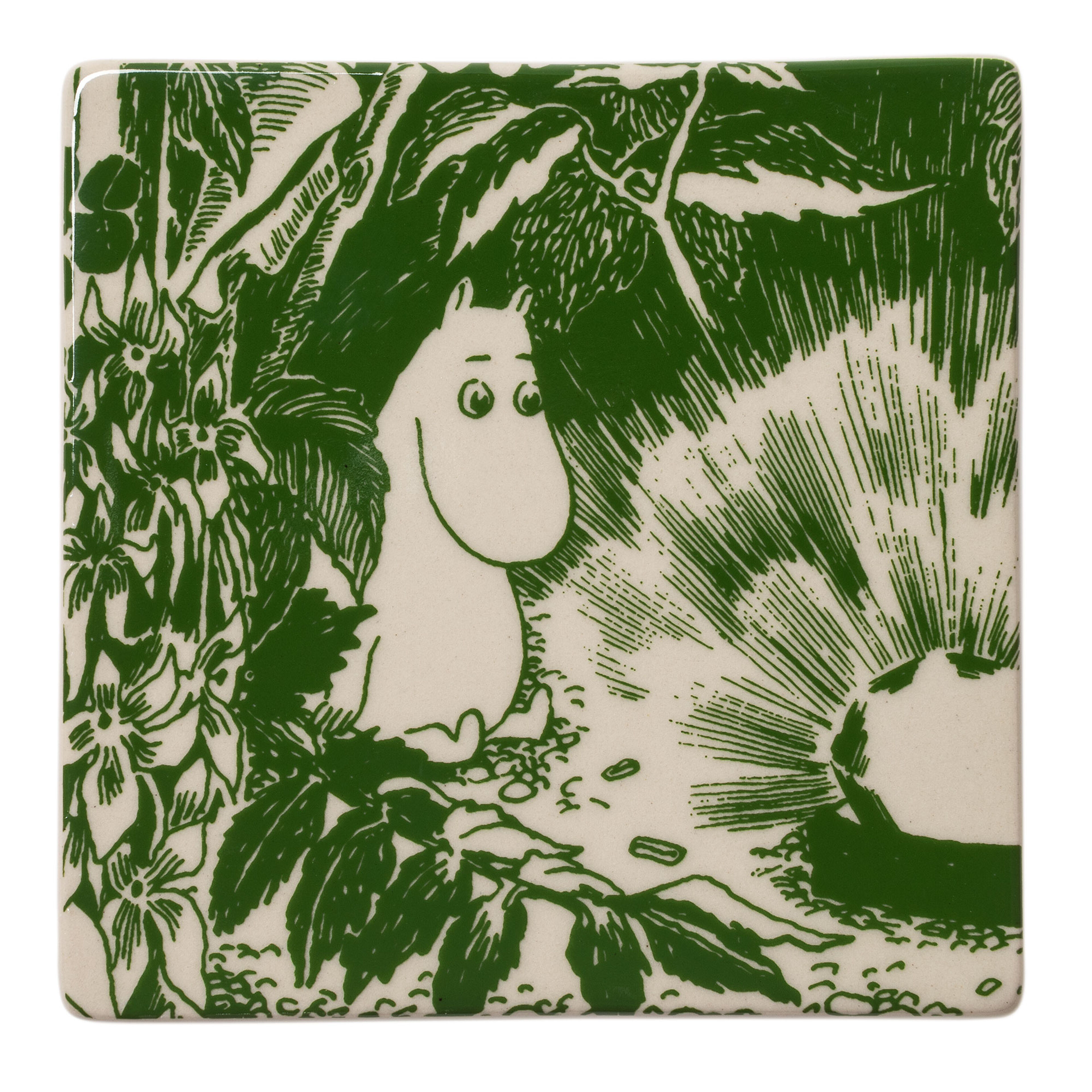 Mystikens skog glasunderlägg 2-pack, grön