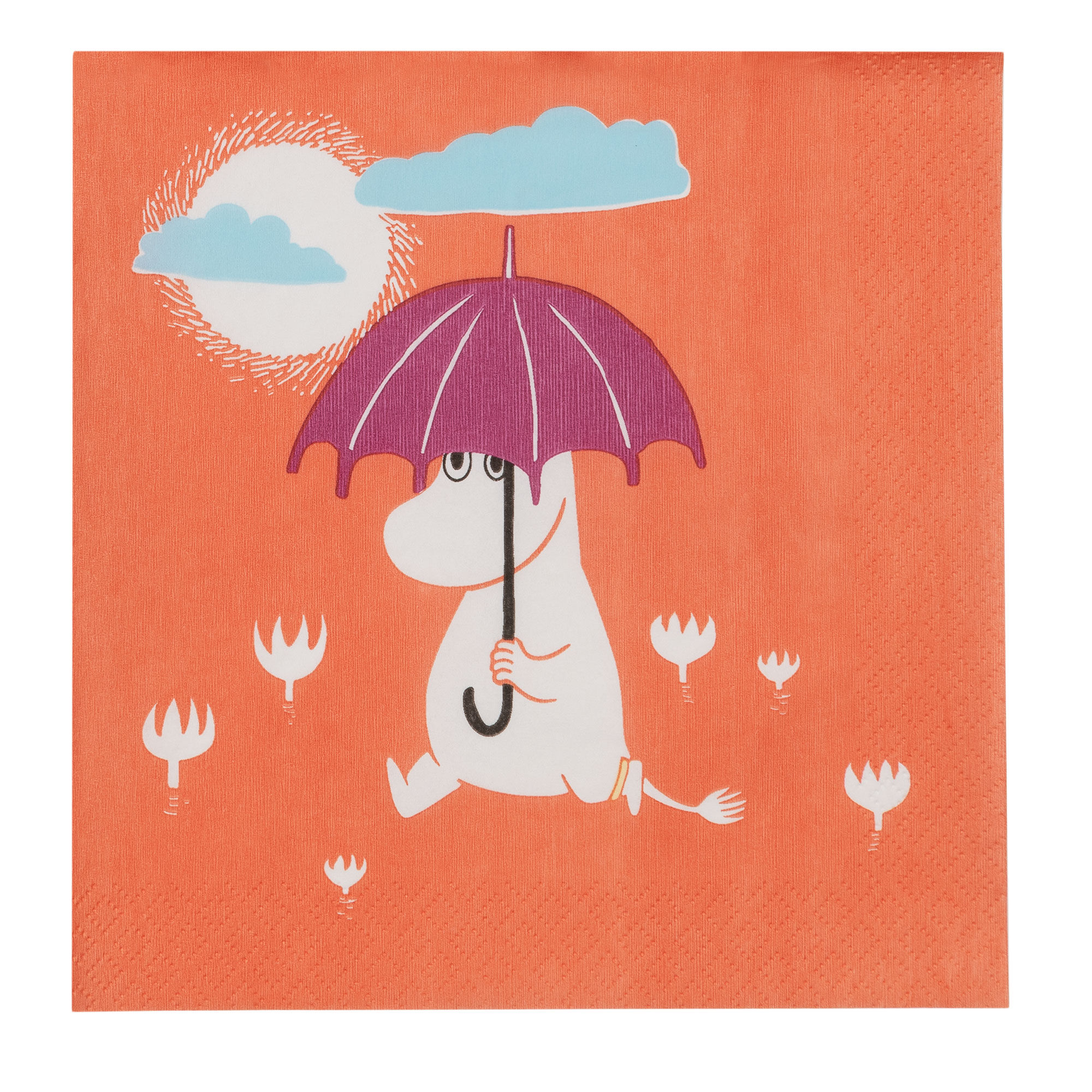 Moomin arabia Under paraplyet pappersservett 33 cm, korall