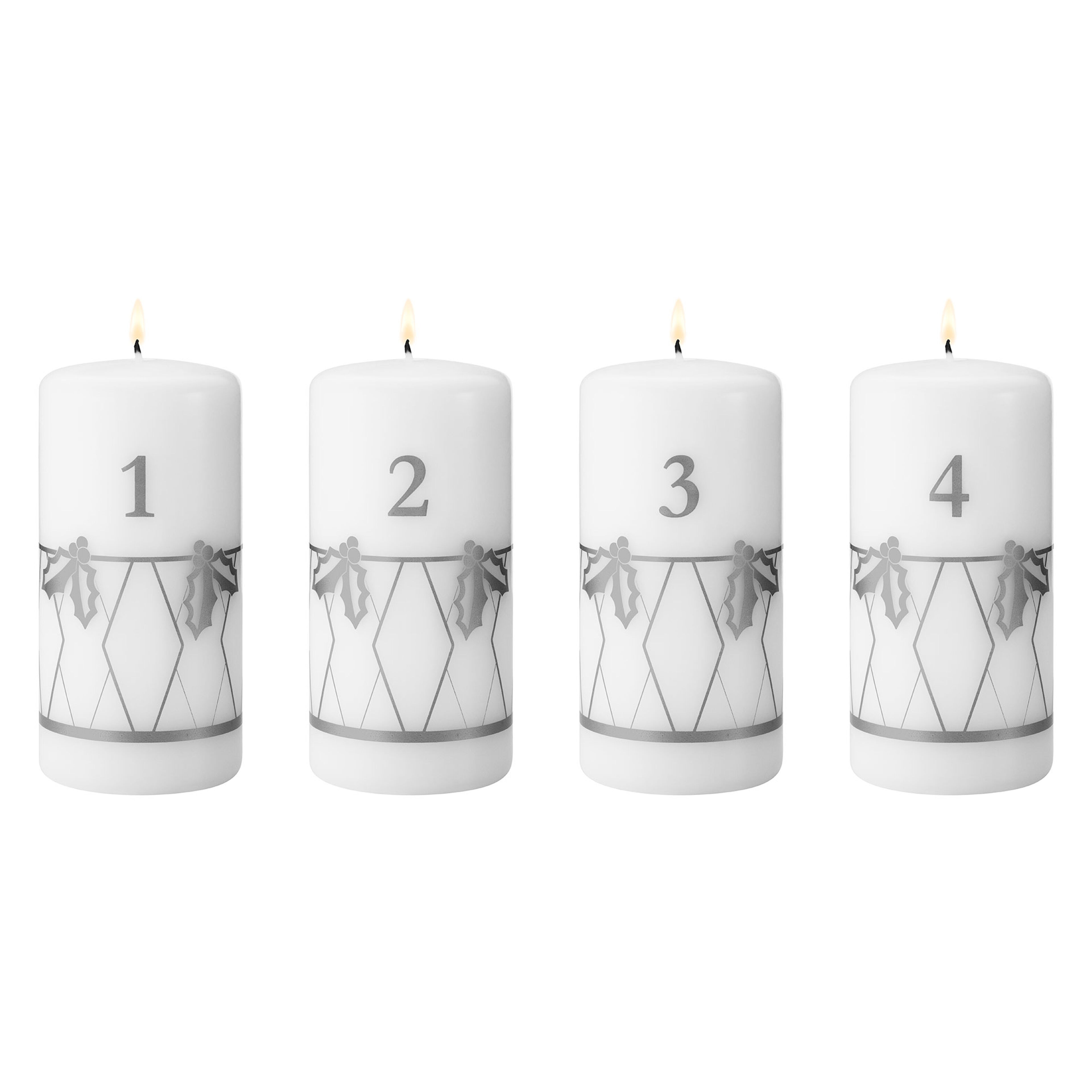 Classic Christmas 2026 adventsljus 4 st, silver