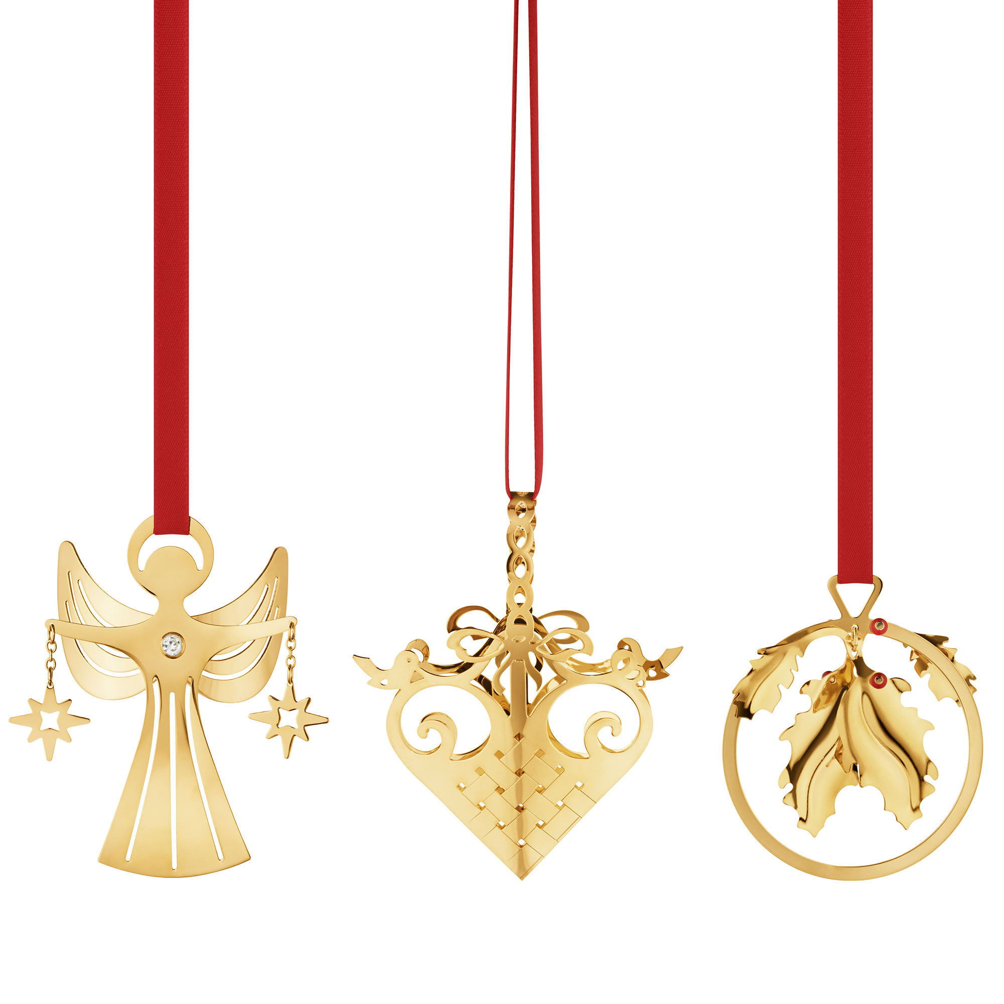 Georg jensen Classic Christmas 2026 julemobilsett i miniatyr, 3 deler, gull