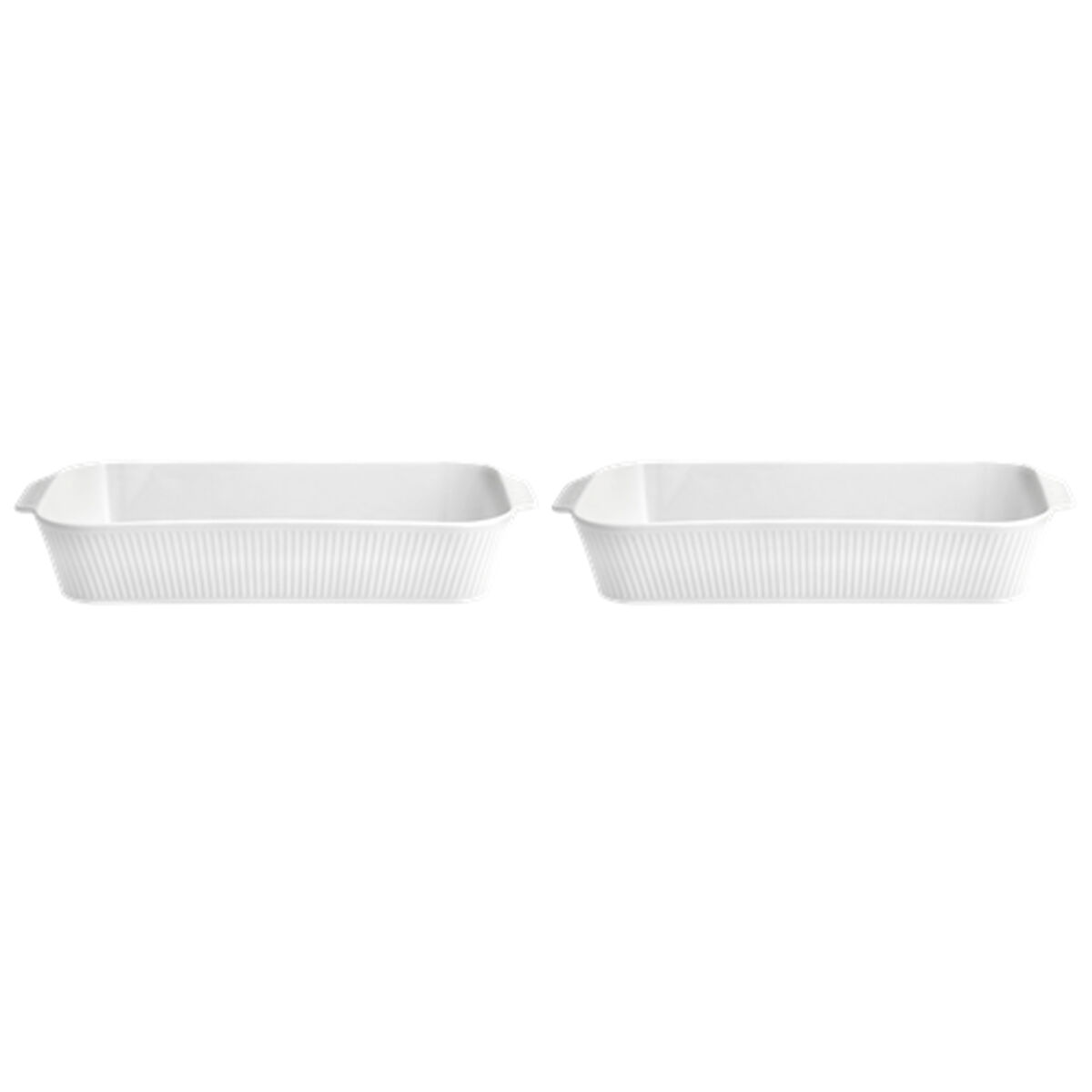 Plissé ugnsformar 35 × 19 centimeter 2-pack, vit