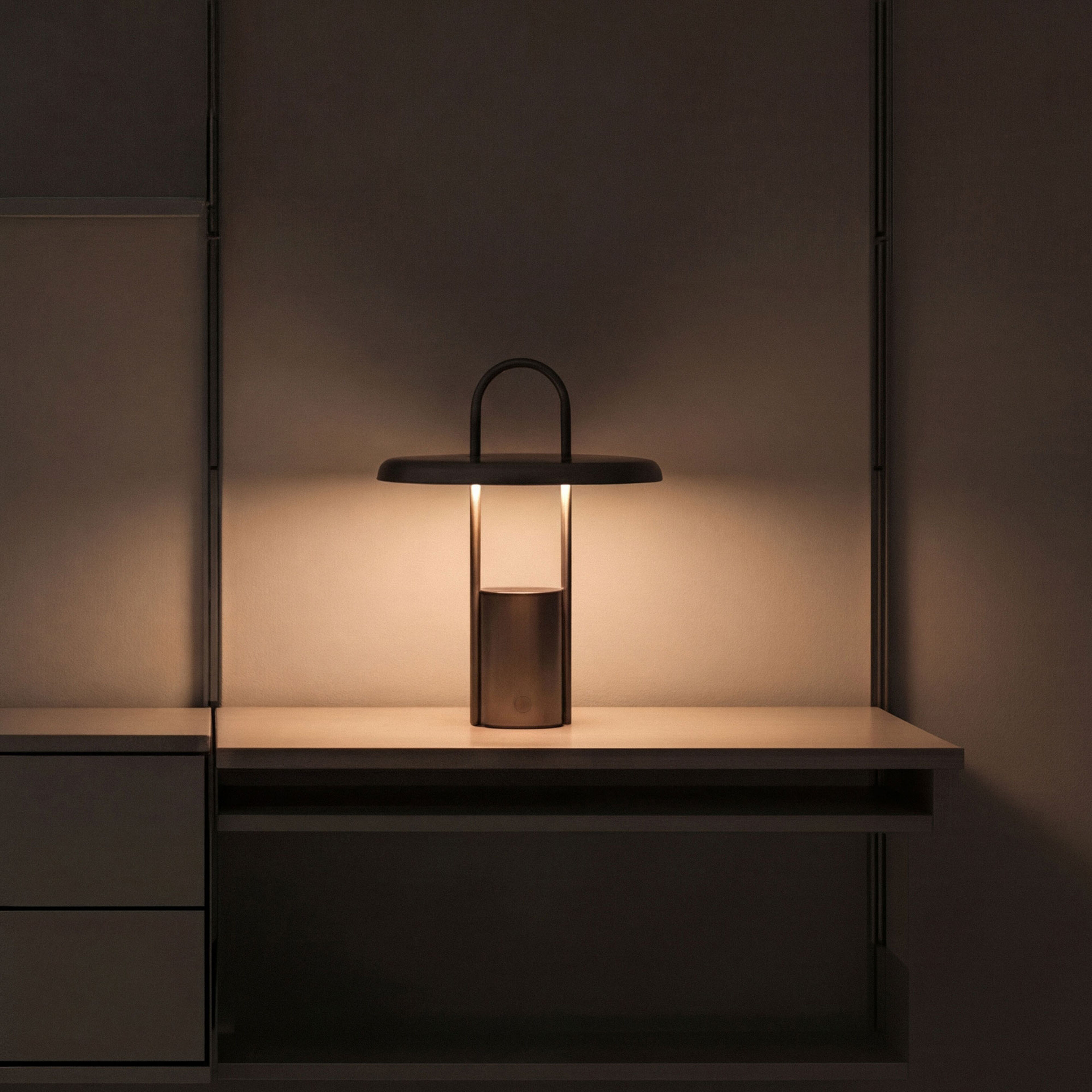 Pier bärbar LED-lampa 25 cm, borstat stål