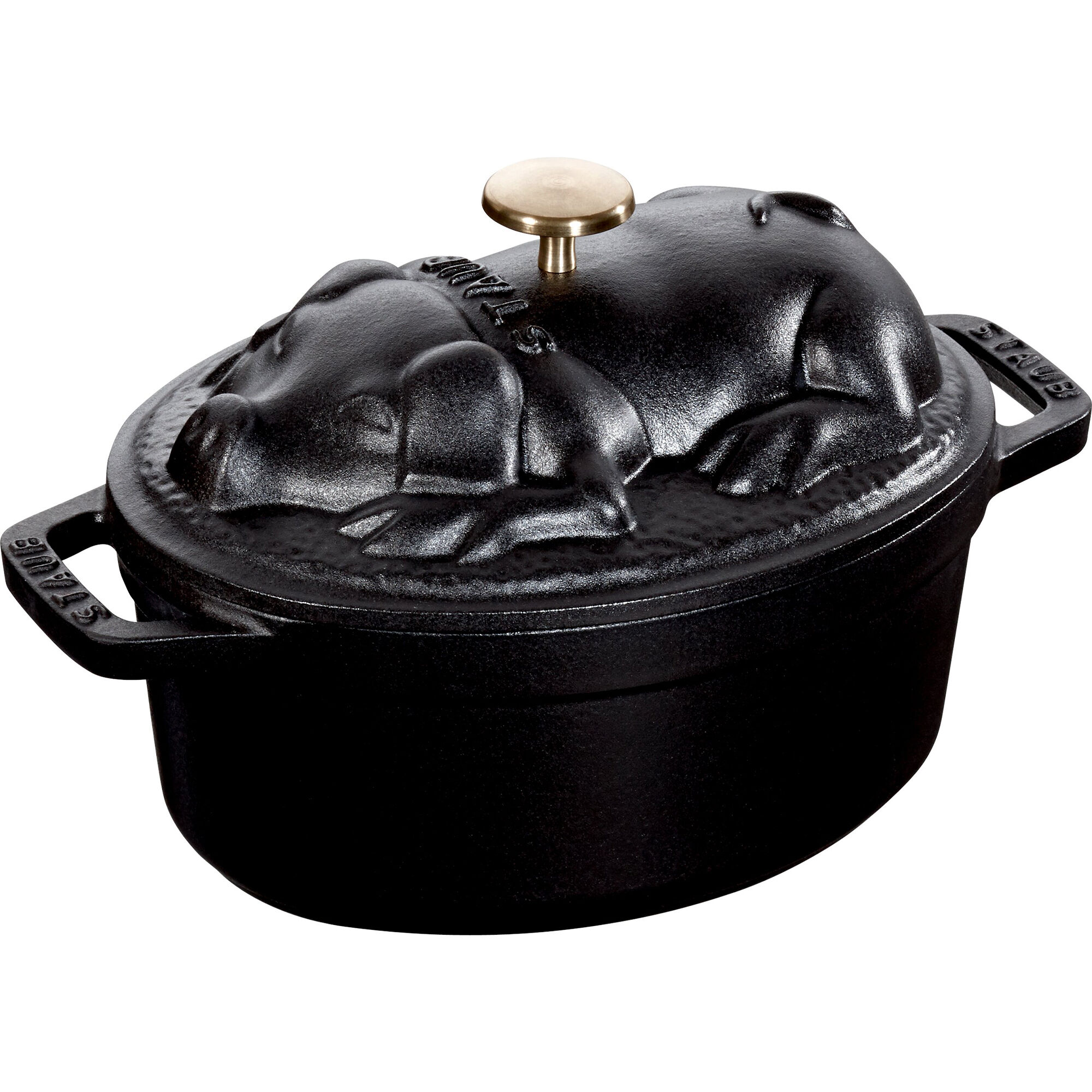 Staub La Cocotte støbejernsgryde 17 cm med griselåg, sort
