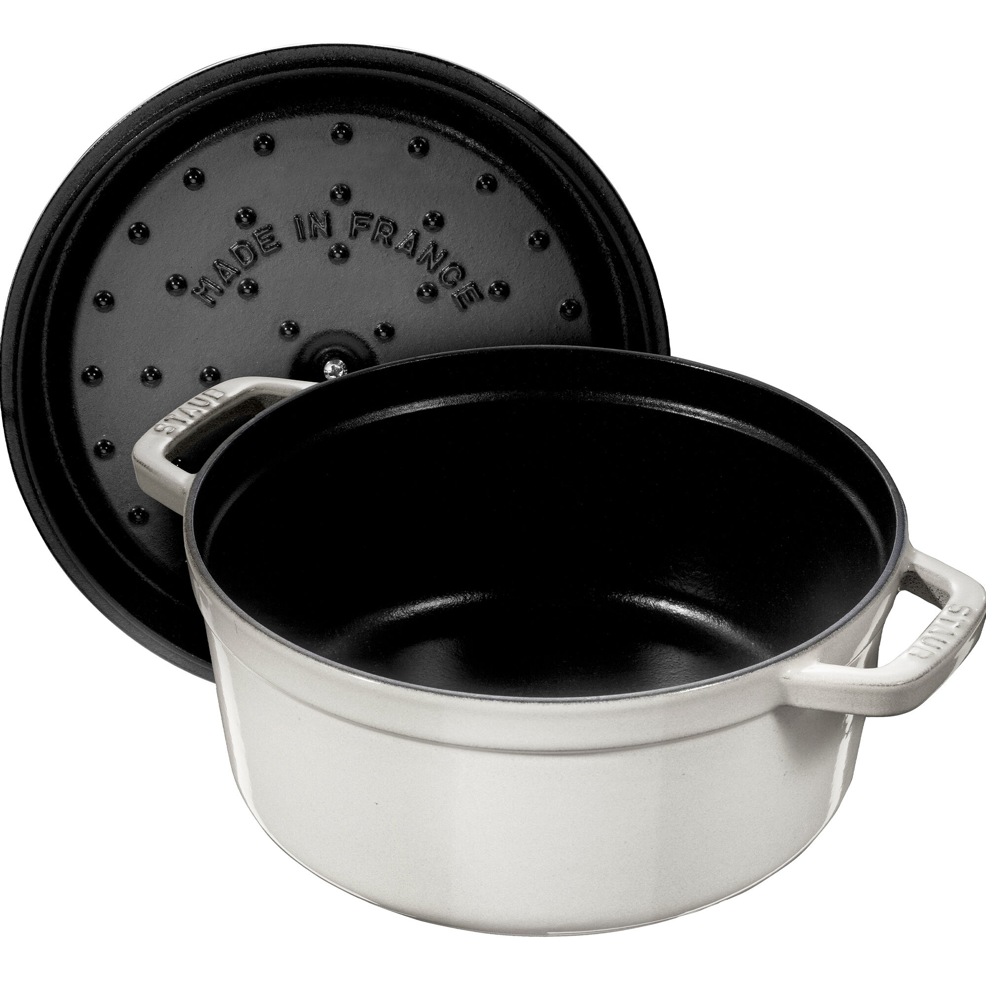 Staub La Cocotte rund støbejernsgryde 18 cm / 1,7 liter, white truffle