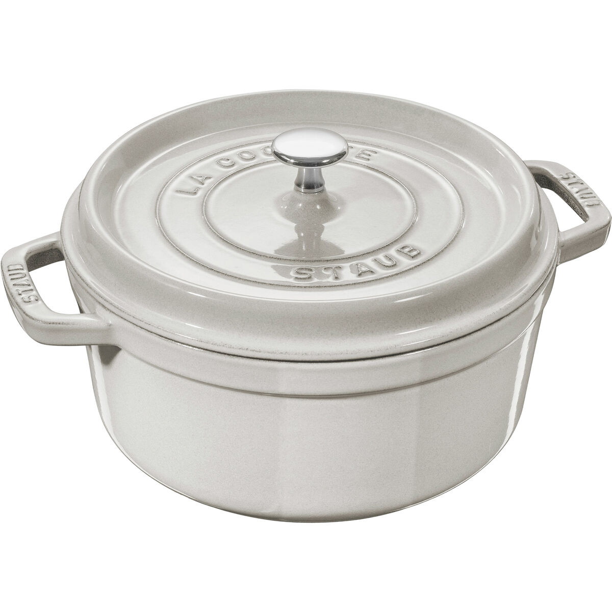 La Cocotte rund gjutjärnsgryta 20 cm / 2,2 liter, white truffle
