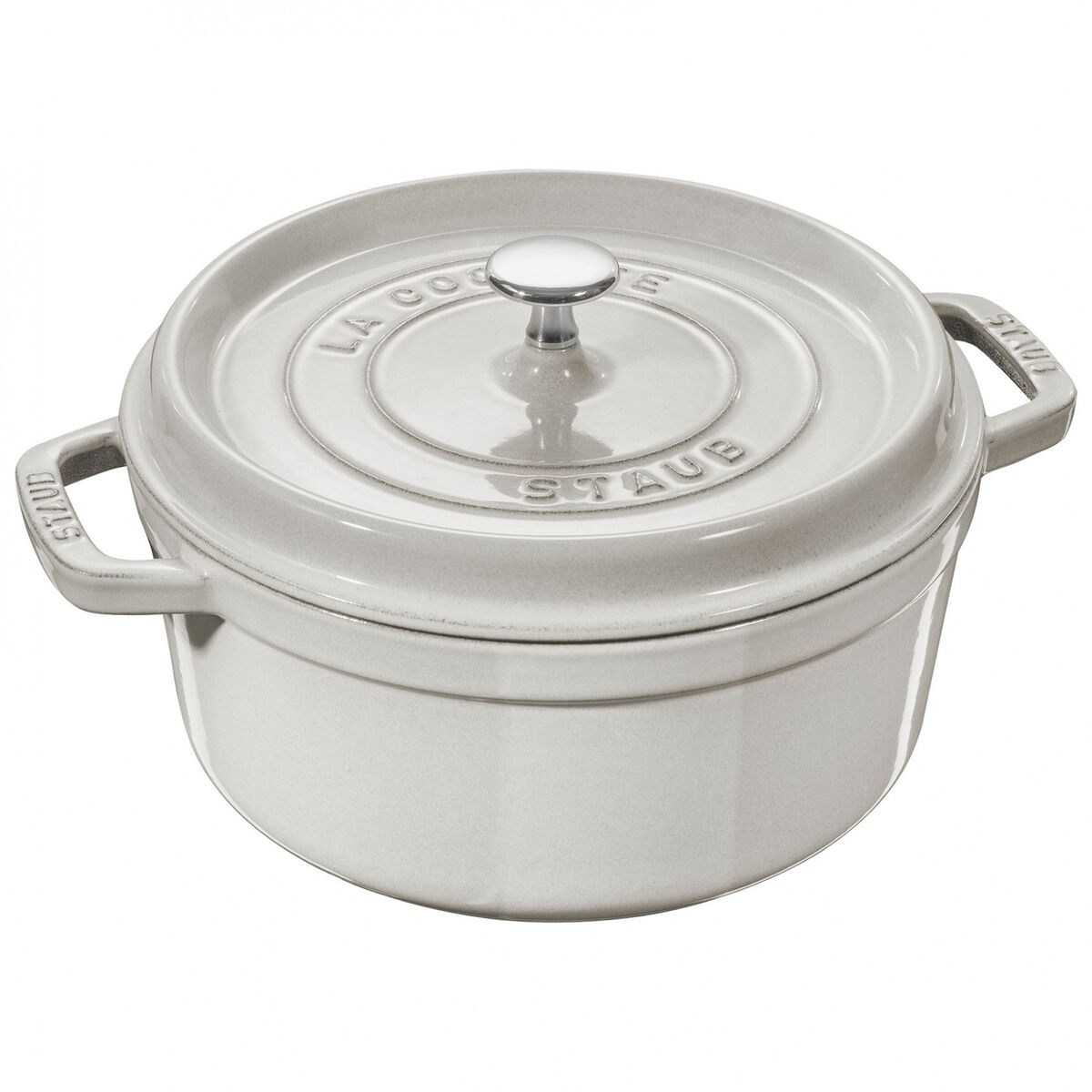 La Cocotte rund gjutjärnsgryta 22 cm / 2,6 liter, white truffle