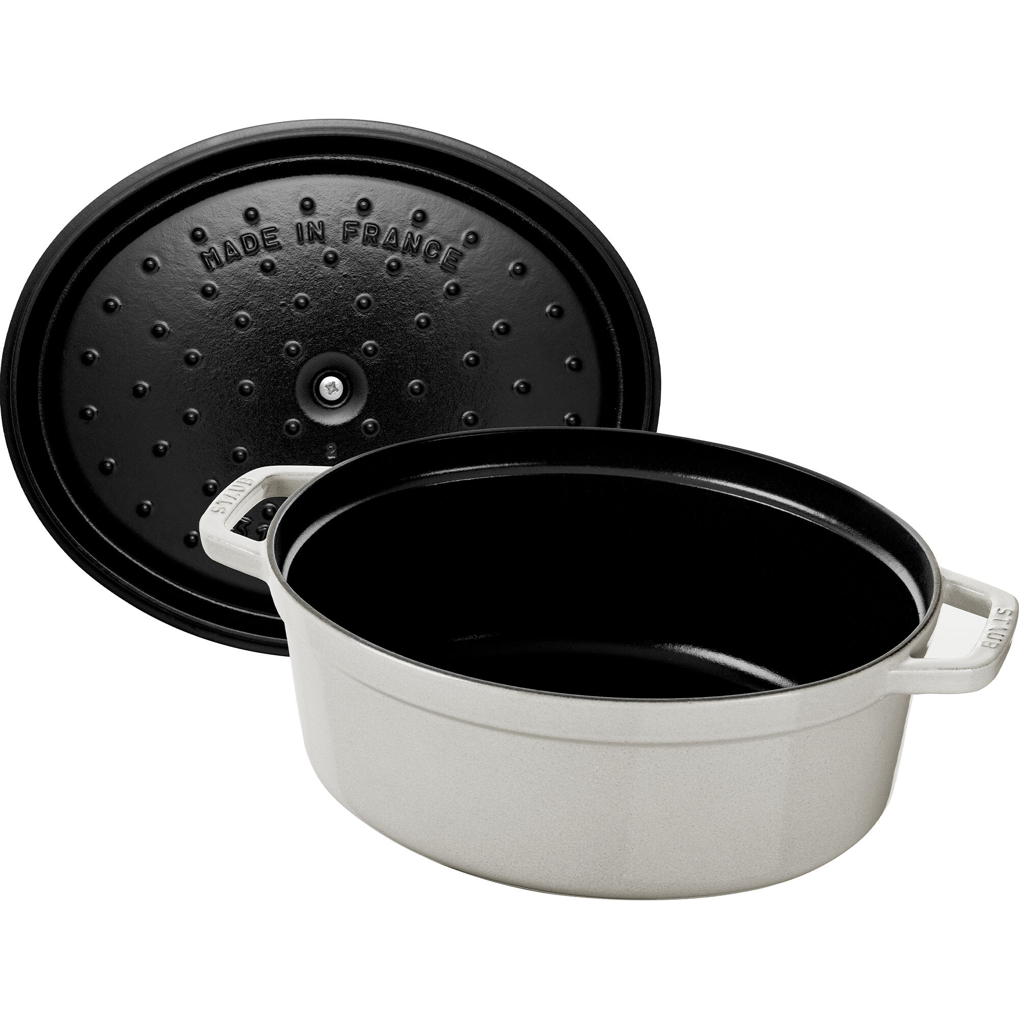 Staub La Cocotte oval støbejernsgryde 23 cm / 2,35 liter, white truffle