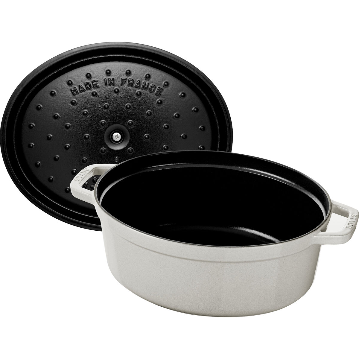 La Cocotte oval gjutjärnsgryta 23 cm / 2,35 liter, white truffle