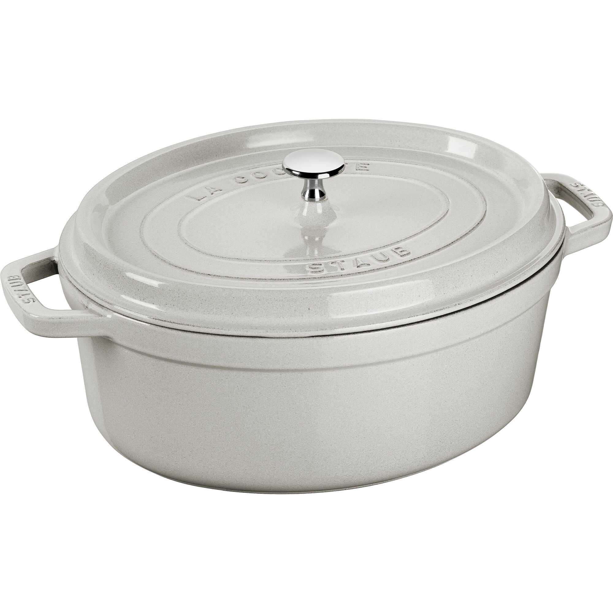 Staub La Cocotte oval støbejernsgryde 8 liter, white truffle