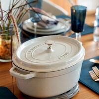 La Cocotte oval gjutjärnsgryta 8 liter, white truffle