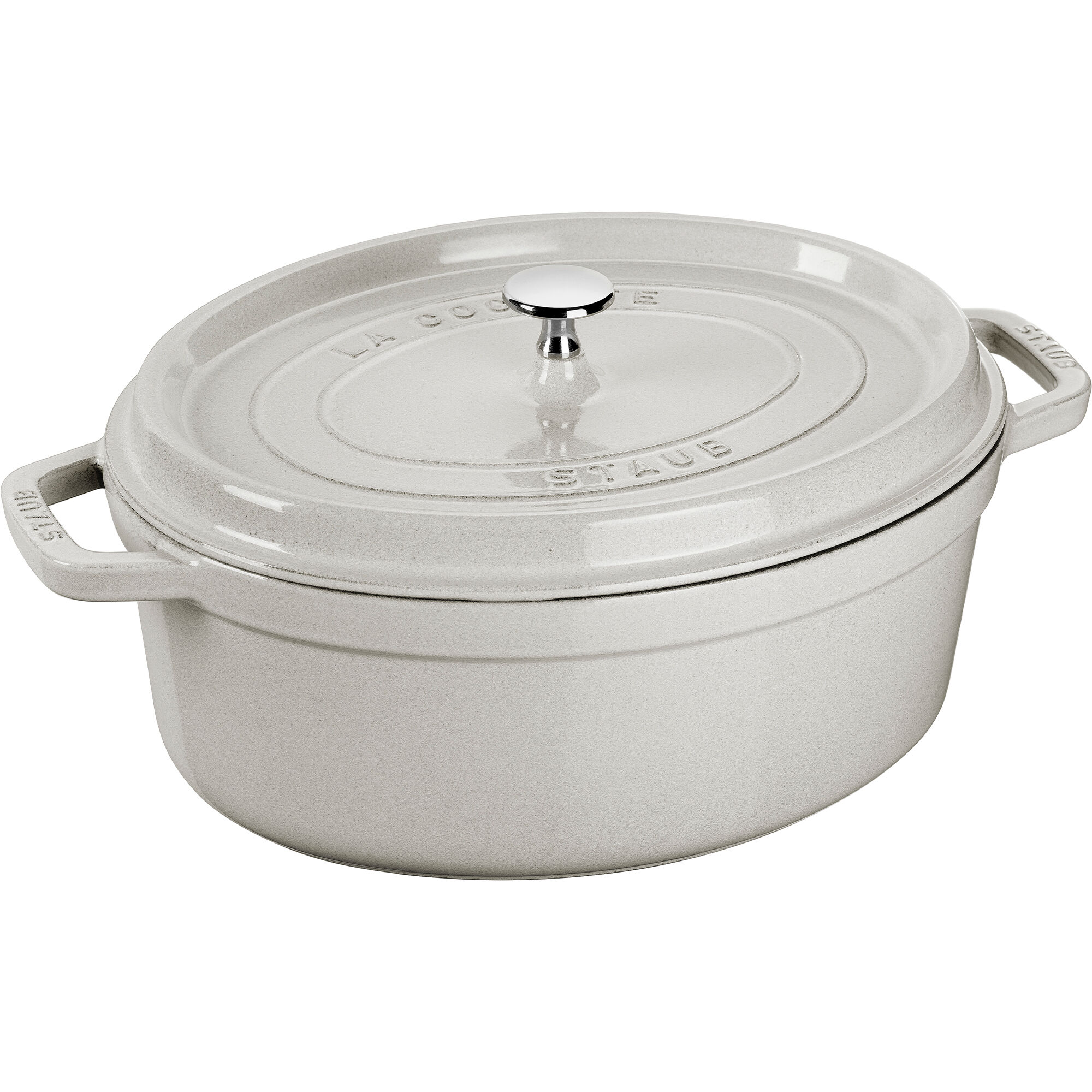 Staub La Cocotte oval støbejernsgryde 33 cm / 6,7 liter, white truffle