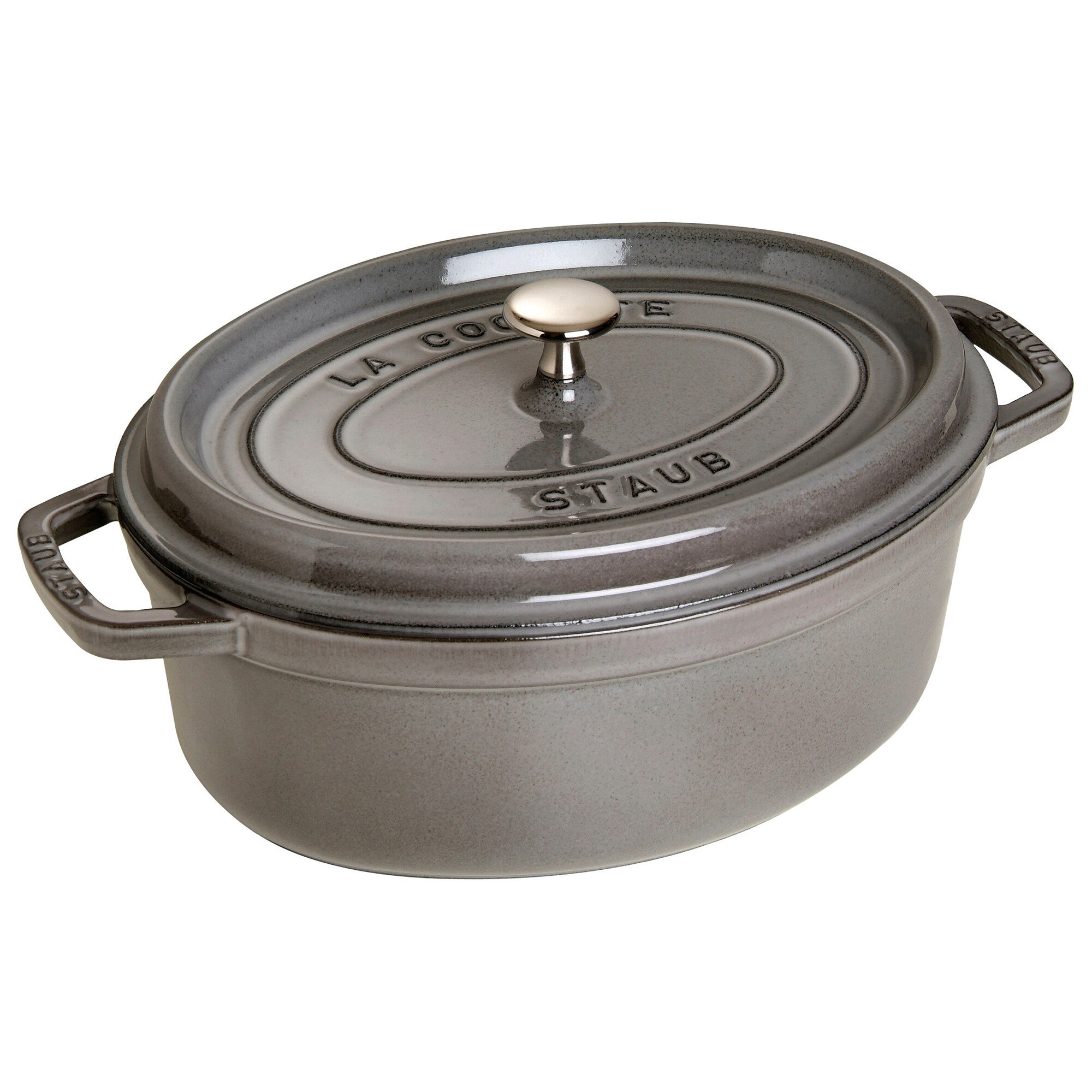 Staub La Cocotte oval støbejernsgryde 29 cm / 4,2 liter, grafitgrå