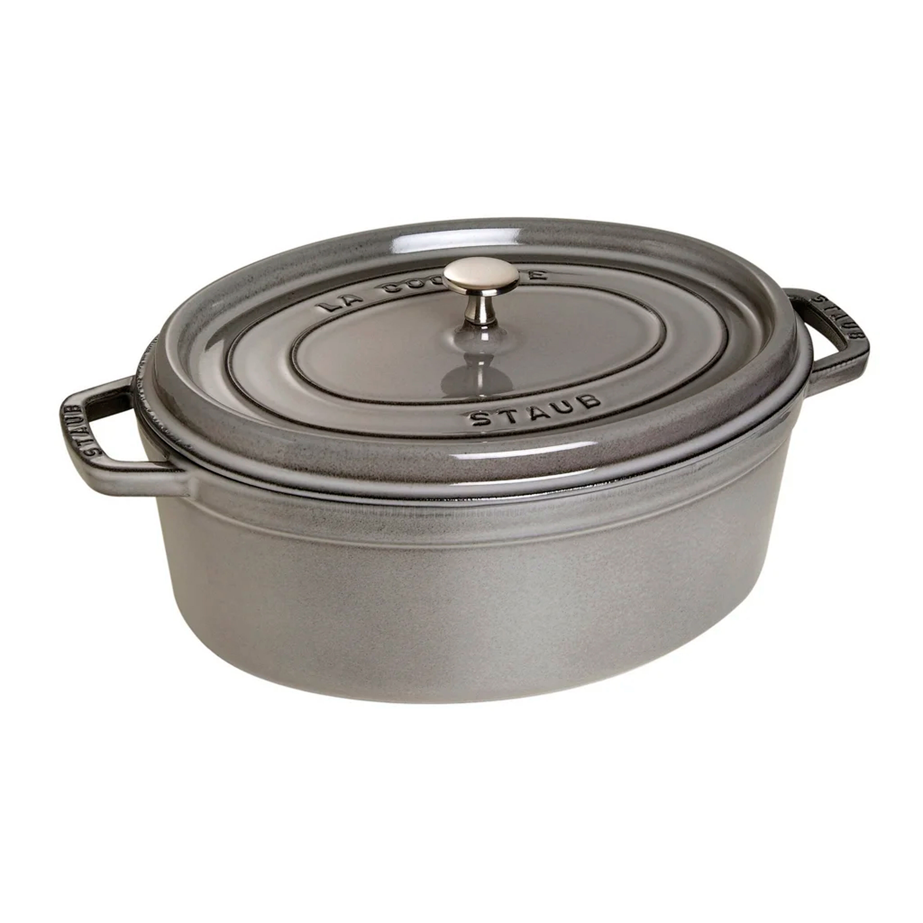 La Cocotte oval gjutjärnsgryta 33 cm / 6,7 liter, grafitgrå