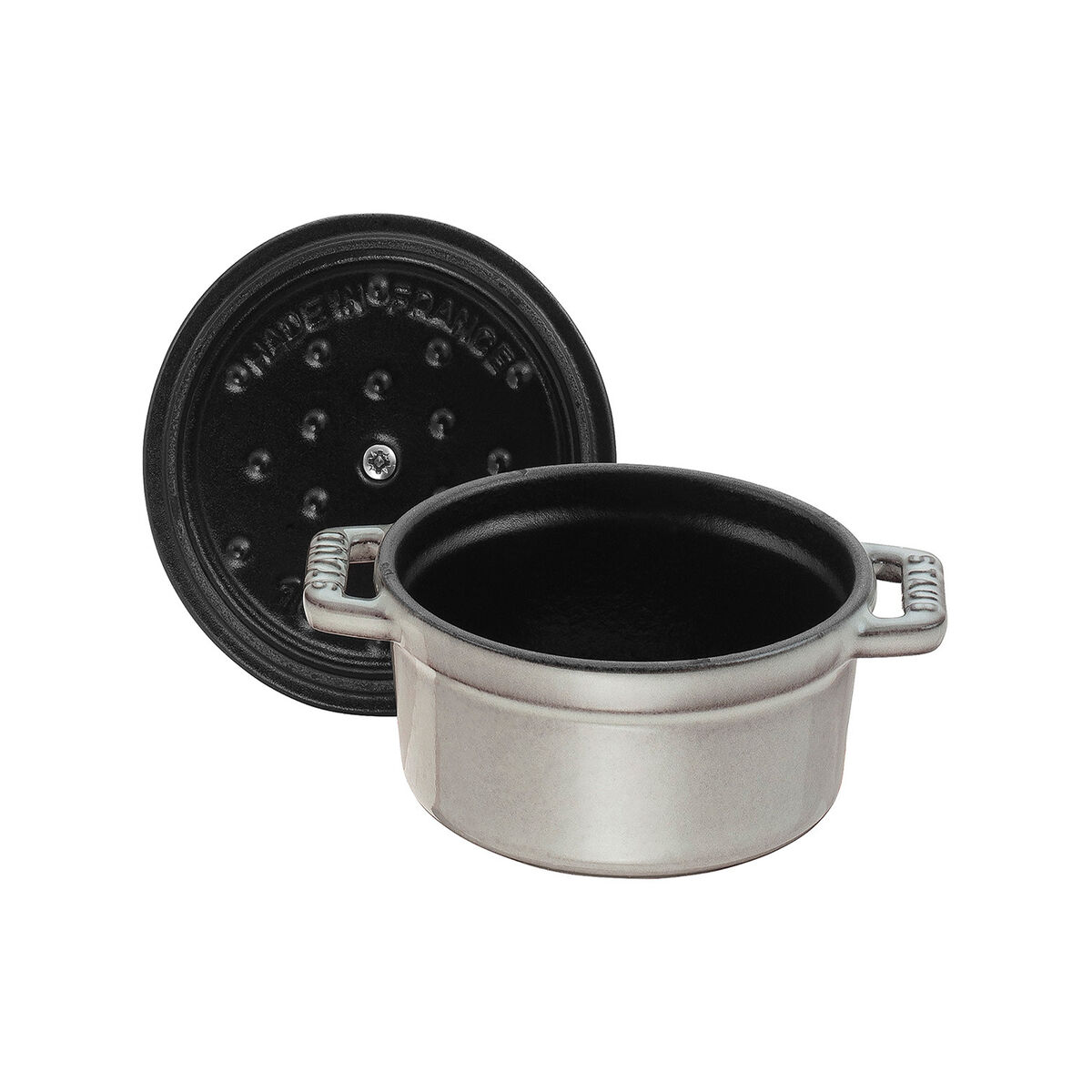 La Cocotte rund minigryta i gjutjärn 12 cm, grafitgrå